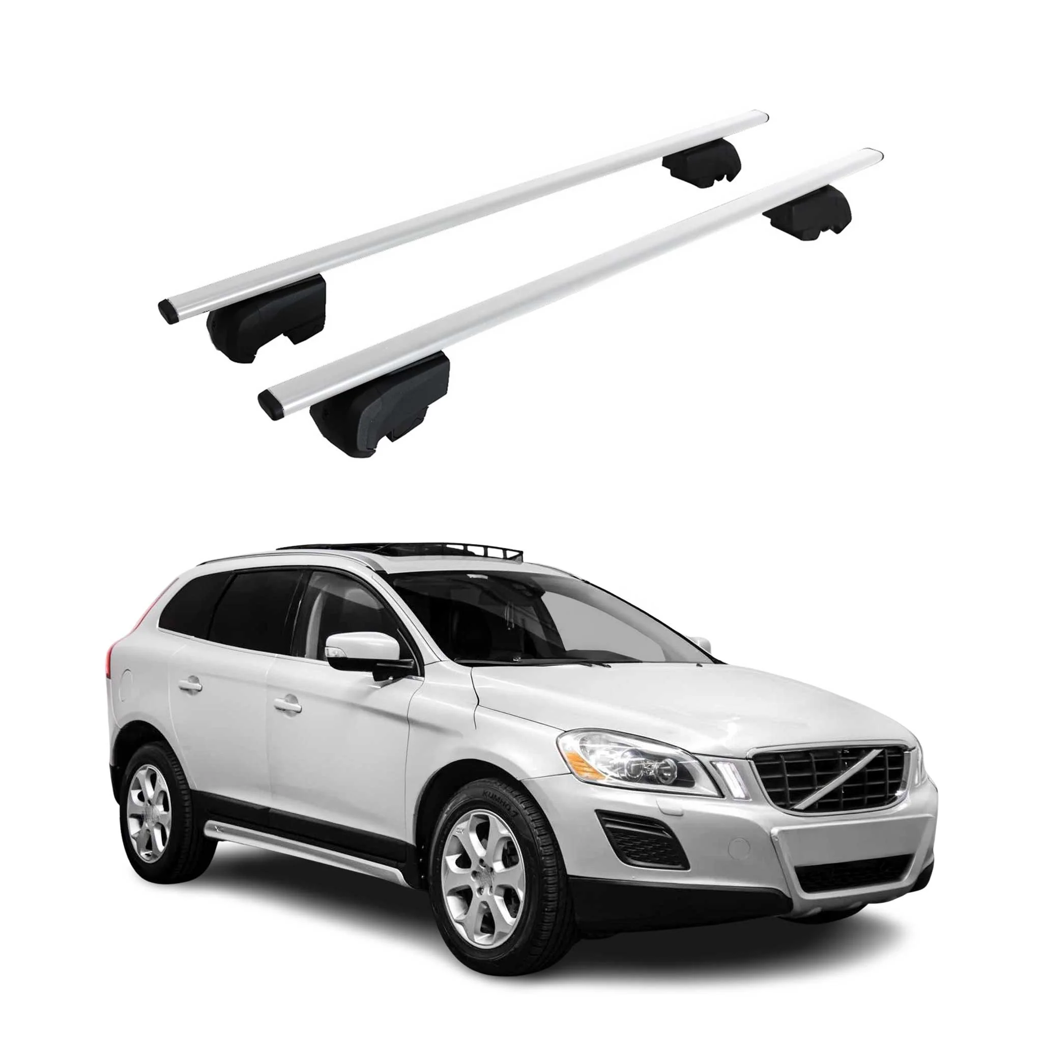 Dachträger für Volvo XC60 2009-2017 Grundträger Metall Silber ABE 2x