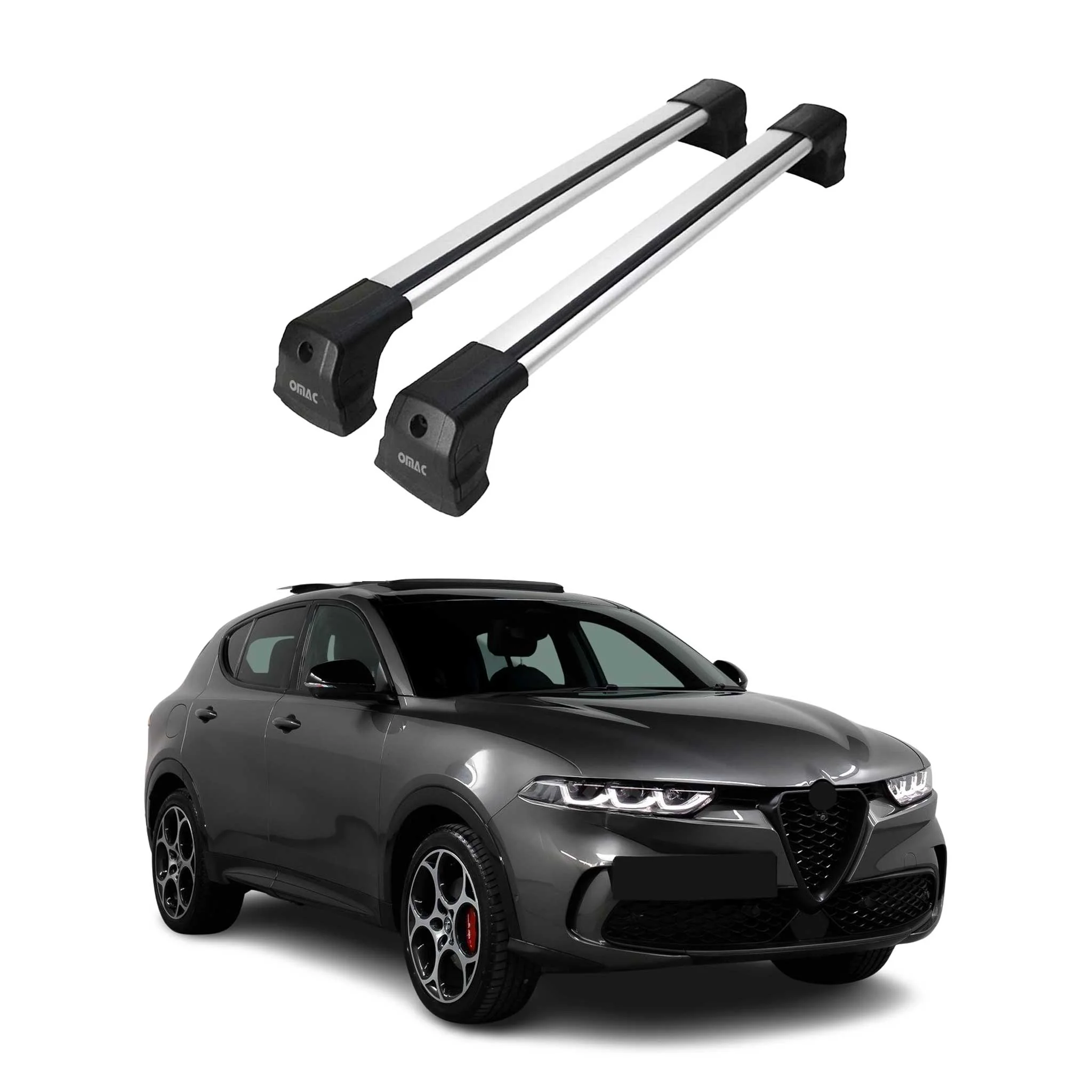 Dachträger Gepäckträger für Alfa Romeo Tonale 2022-2026 Grundträger Alu Silber