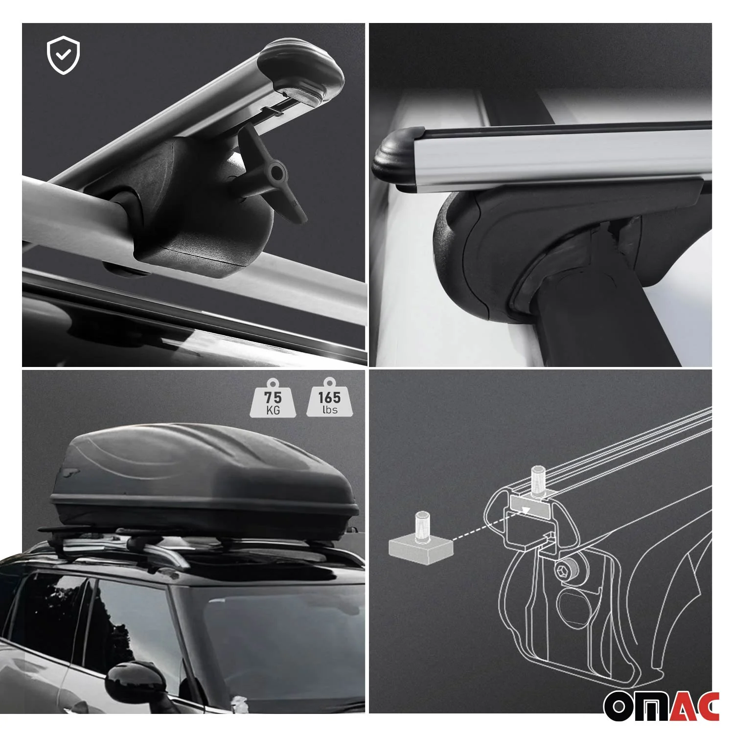 Dachträger Grundtäger für MG 5 EV 2017-2026 75kg Aluminium Silber 2 tlg - Image 4