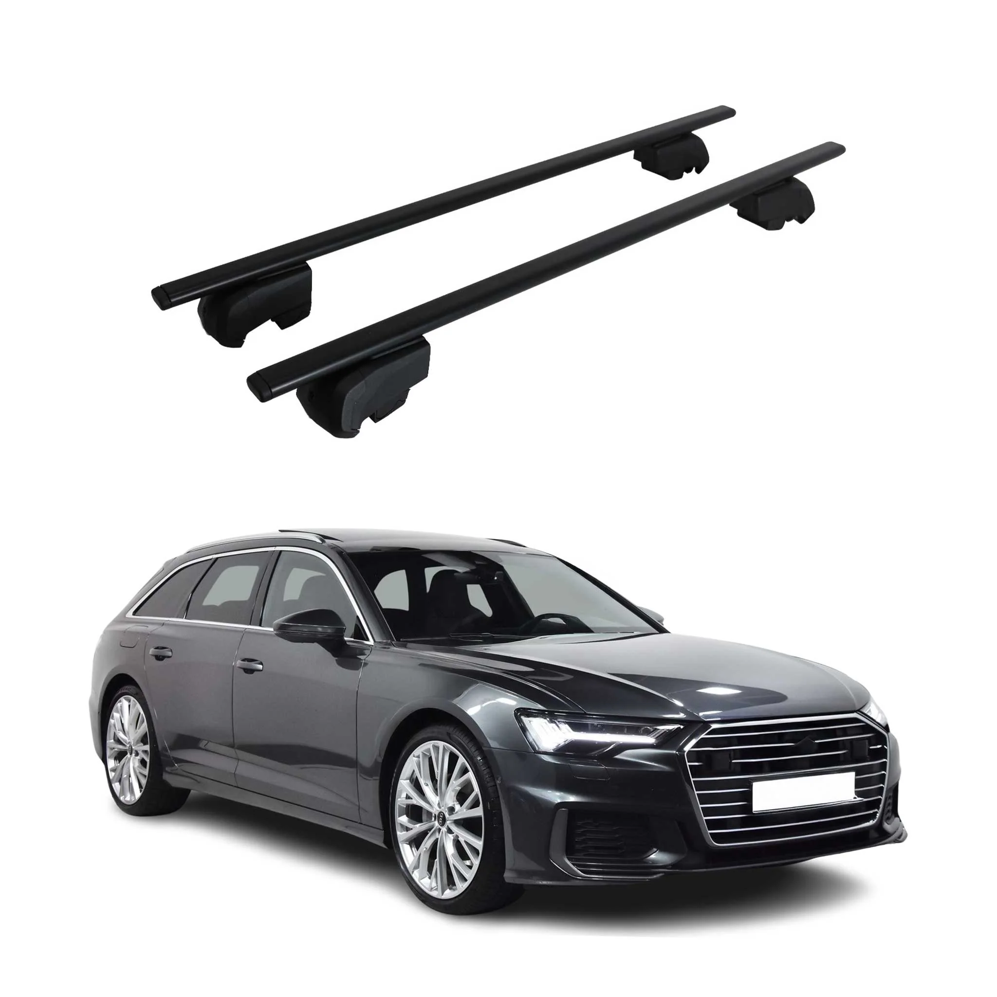 Dachträger Gepäckträger für Audi A6 2018-2025 Querträger ABE Metall Schwarz 2x