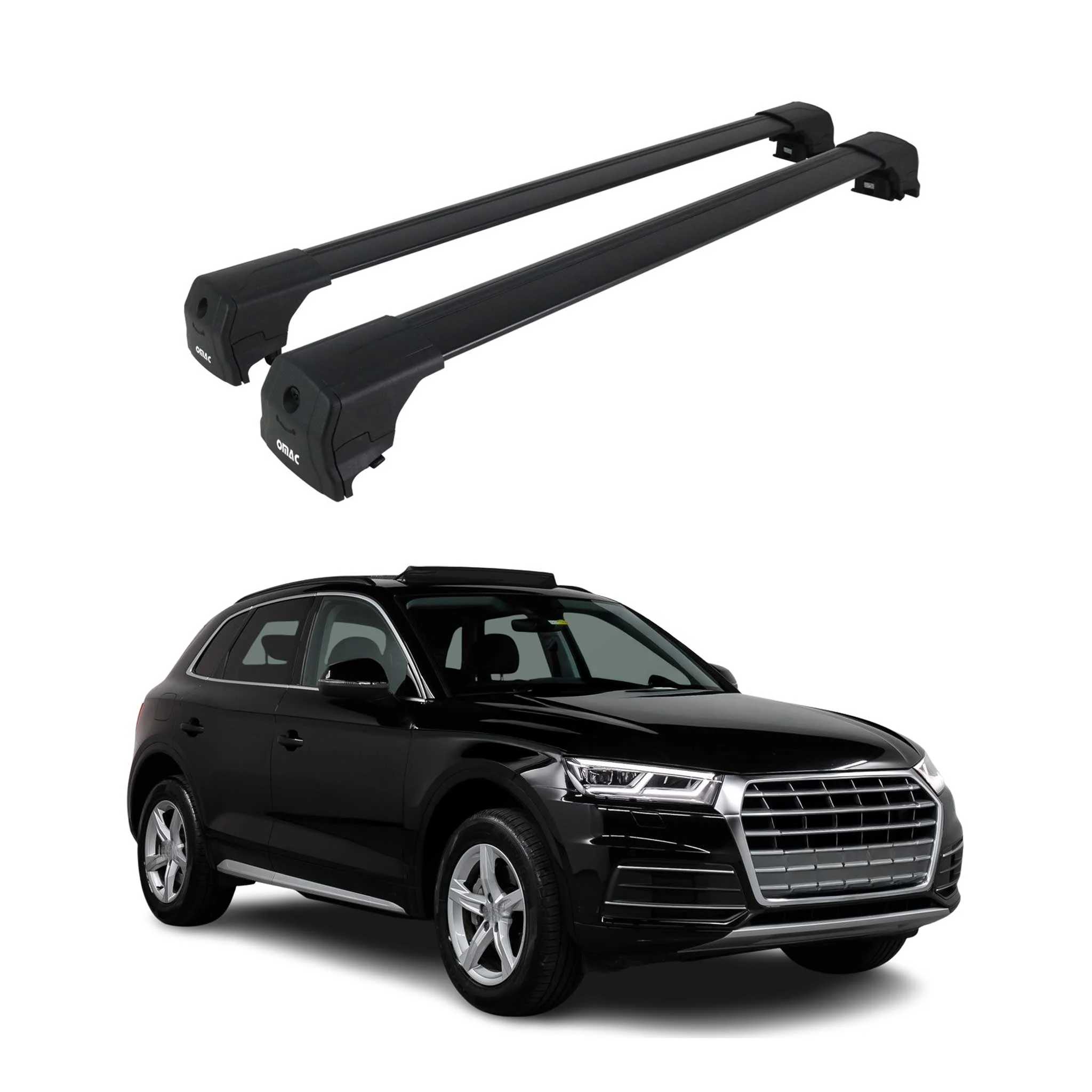 Dachträger Gepäckträger für Audi Q5 FY 2017-2025 ABE Alu Schwarz 2x