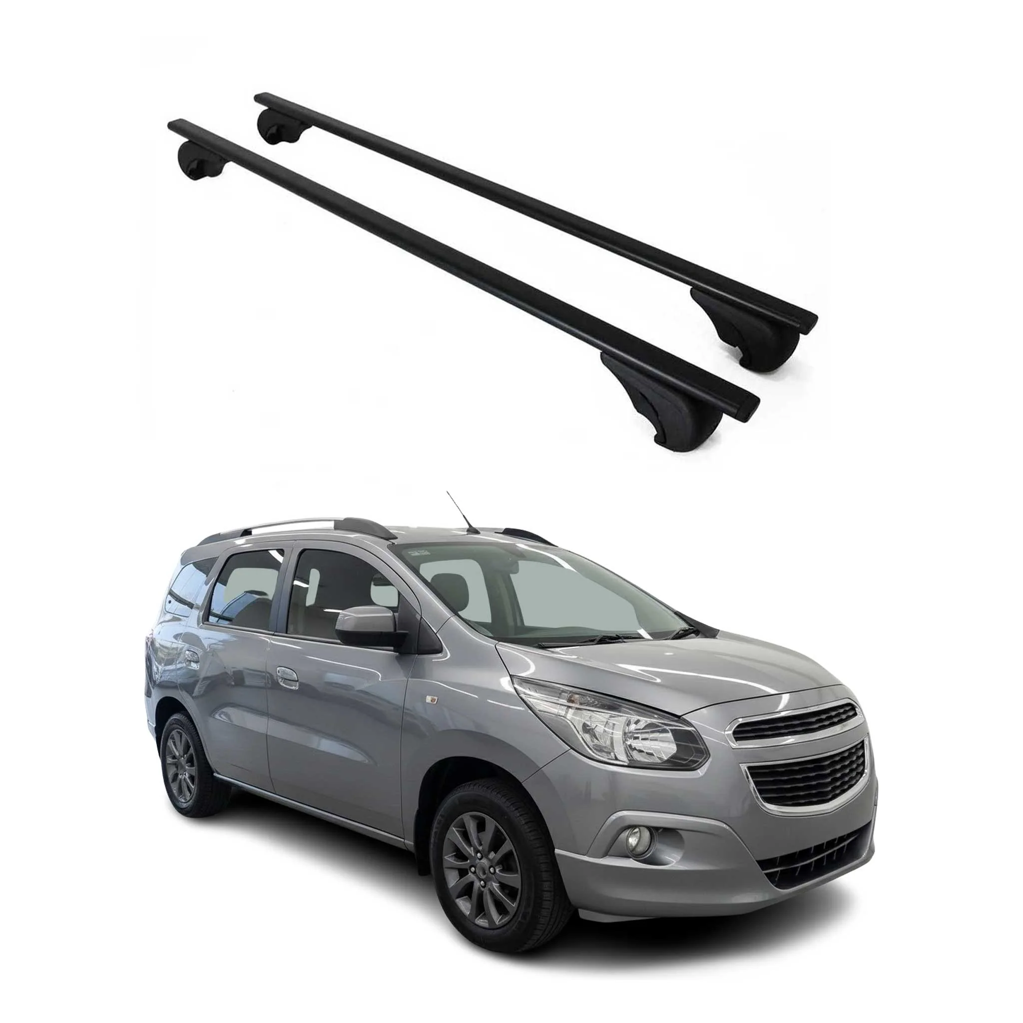 Dachträger Grundtäger für Chevrolet Spin 2012-2016 75kg Metall Schwarz 2 tlg