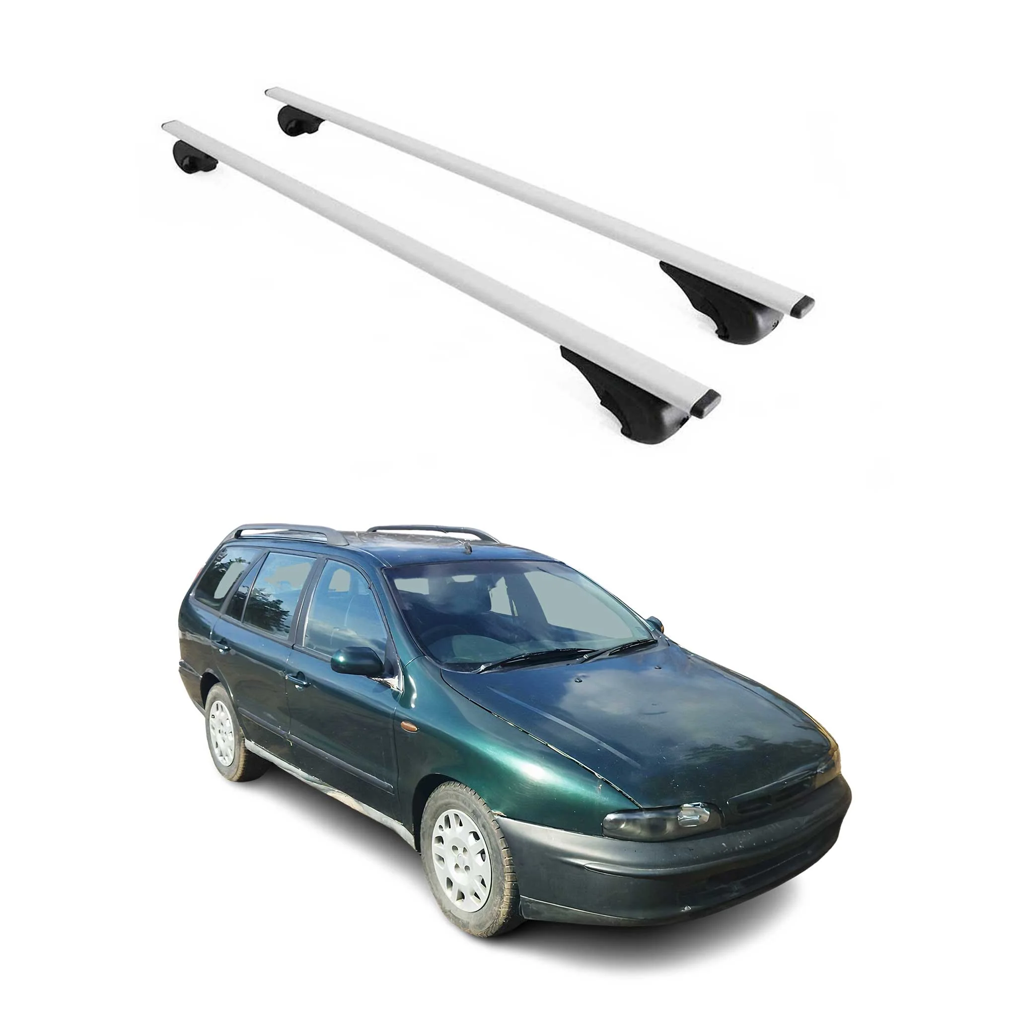 Dachträger Grundtäger für Fiat Marea Weekend 1996-2003 75kg Metall Silber 2 tlg