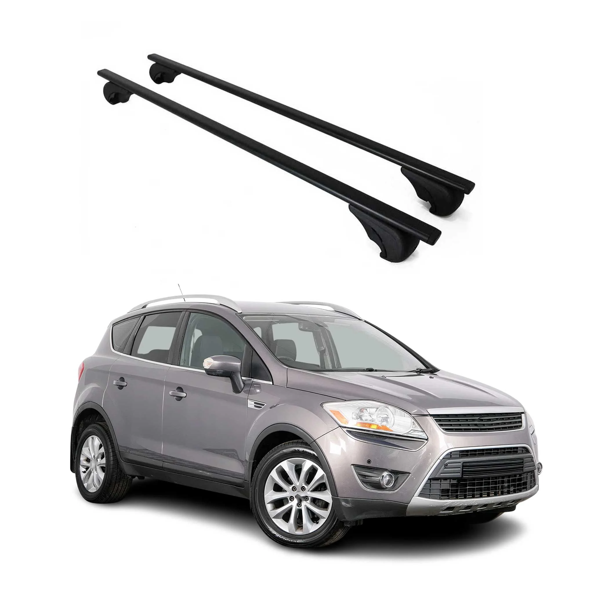Dachträger Grundtäger für Ford Kuga I 2008-2012 75kg Metall Schwarz 2 tlg