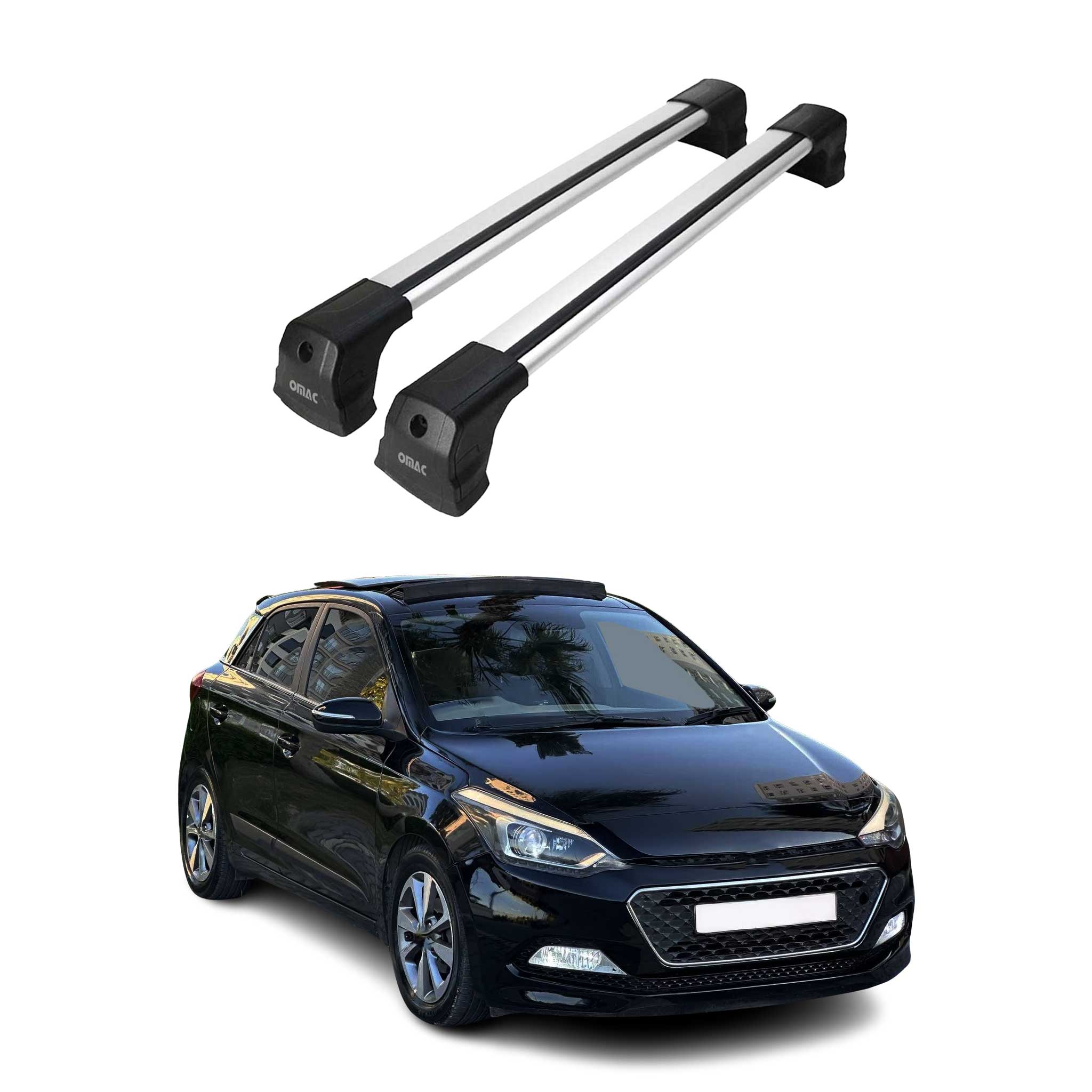 Dachträger Grundtäger für Hyundai i20 II Schrägheck 2014-2020 75kg Alu Silber 2x