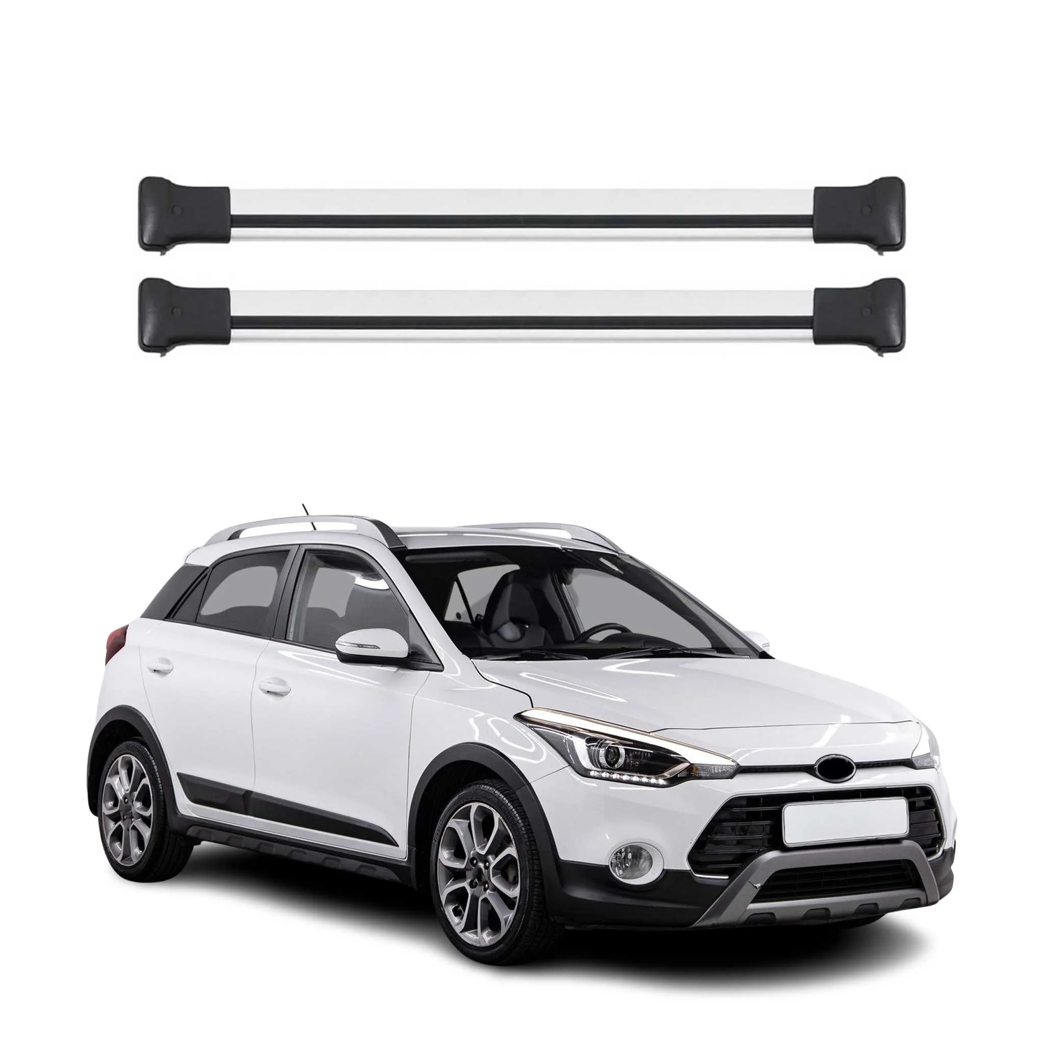 Dachträger Grundtäger für Hyundai i20 Active Elite 2014-2020 75kg Alu Silber 2x