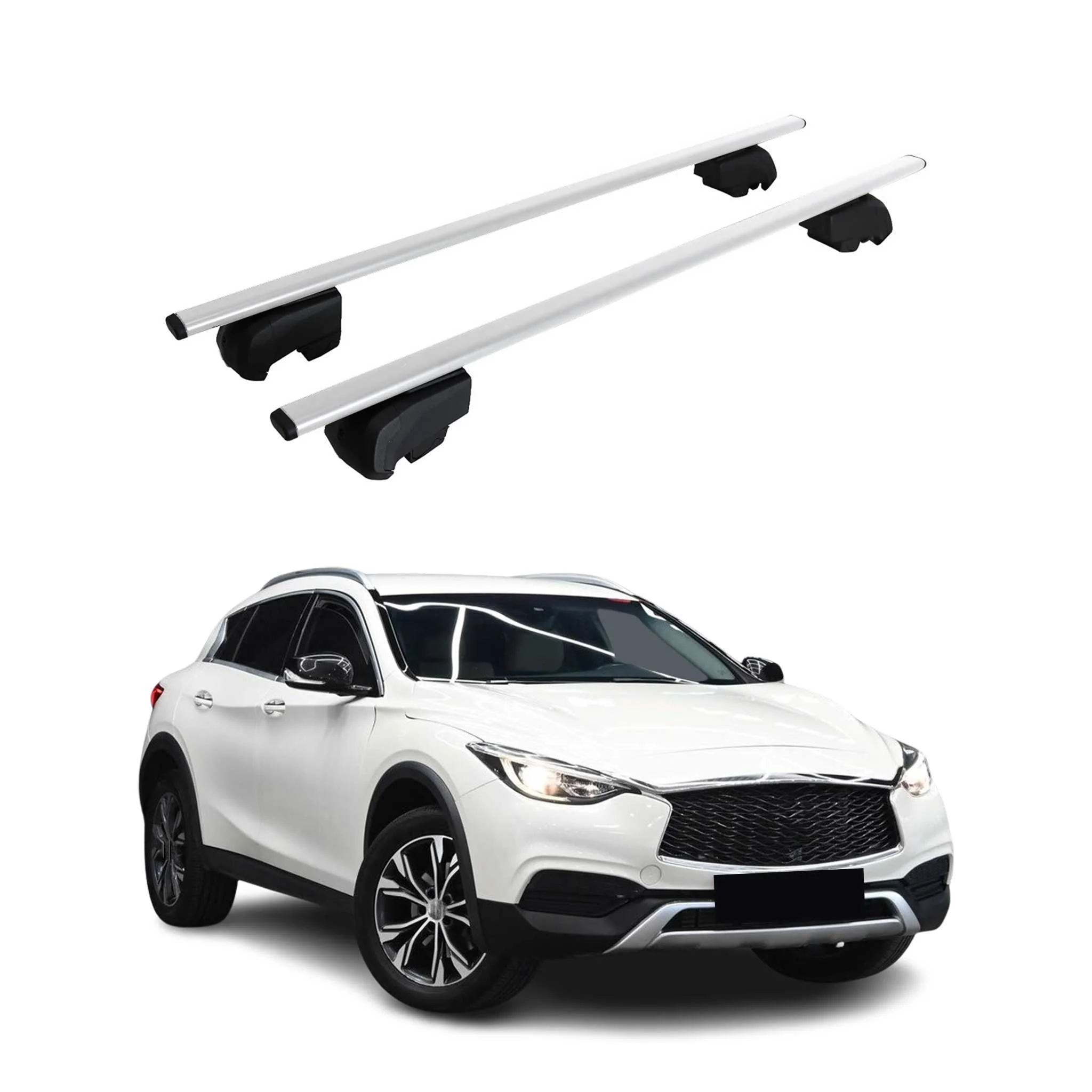 Dachträger Gepäckträger für Infiniti QX30 2017-2019 Grundträger ABE Silber