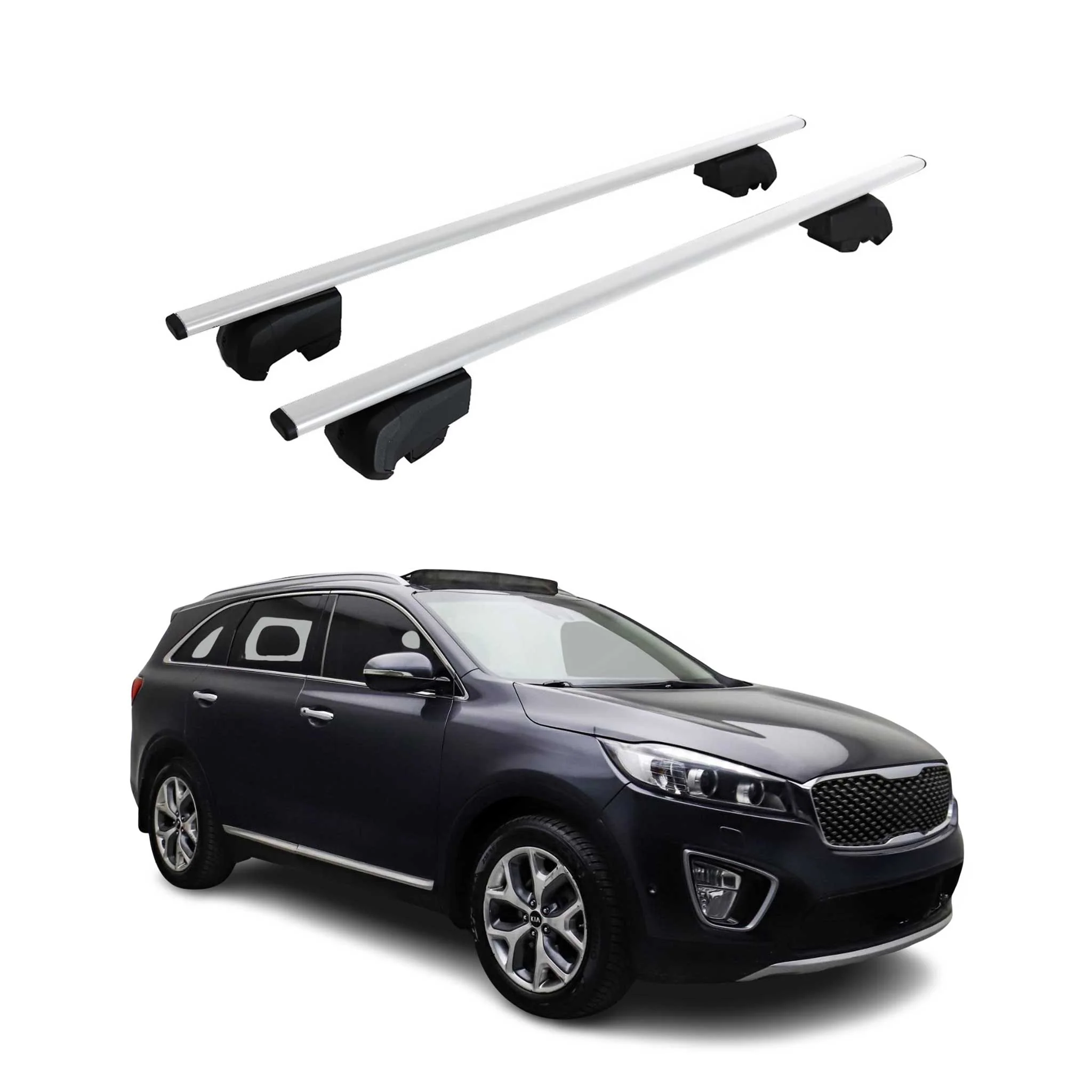 Dachträger Gepäckträger für Kia Sorento 2014-2020 Grundträger ABE Silber 2x