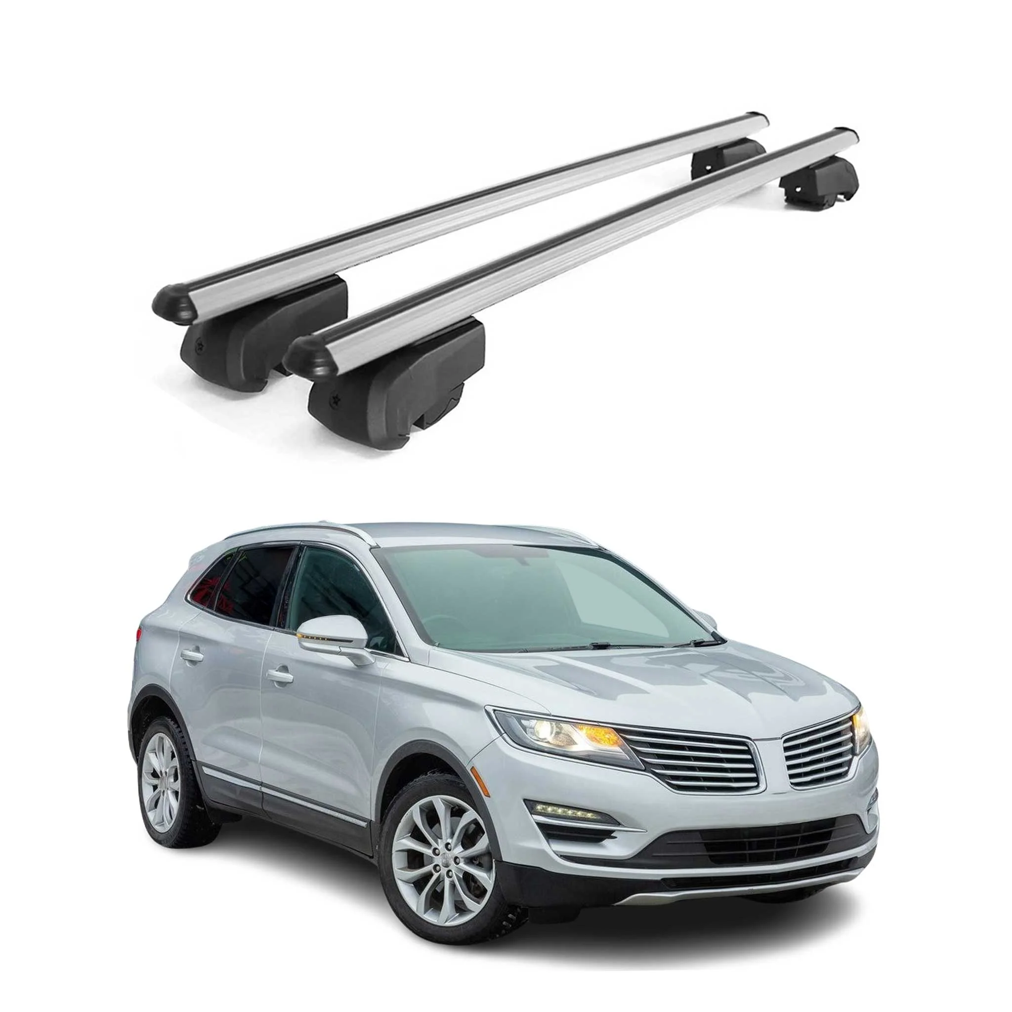 Dachträger Gepäckträger für Lincoln MKC 2015-2019 Querträger ABE Alu Silber