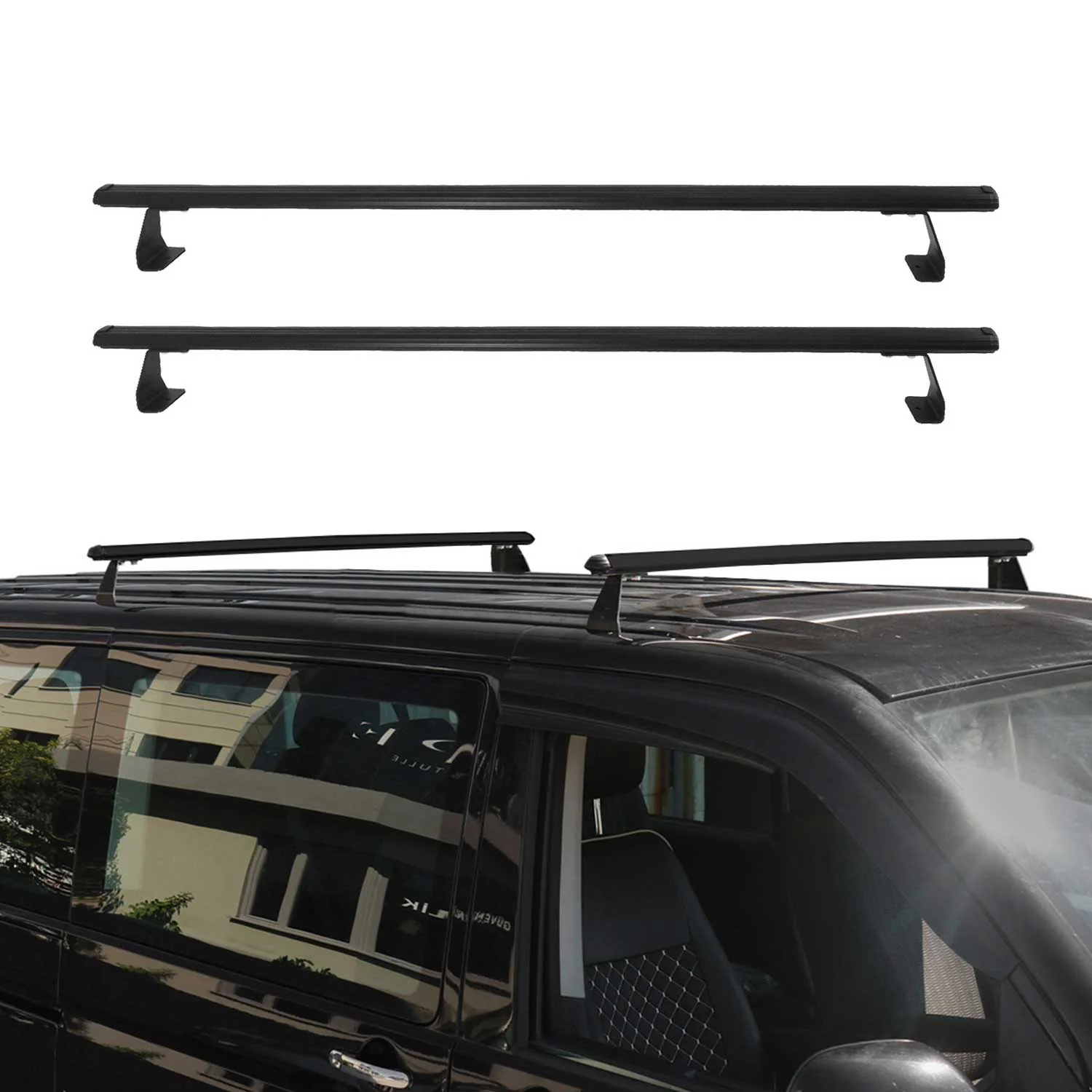 Dachträger Grundtäger für Mercedes Citan W420 2021-2026 75kg Alu Schwarz 2 tlg - Image 2