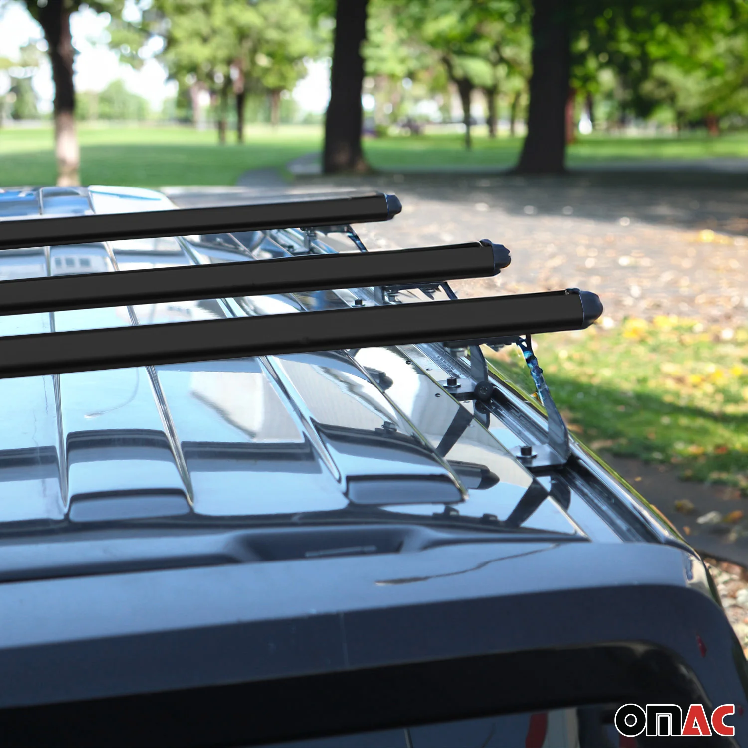 Dachträger Grundtäger für Nissan NV200 2009-2020 75kg Aluminium Schwarz 3 tlg - Image 8