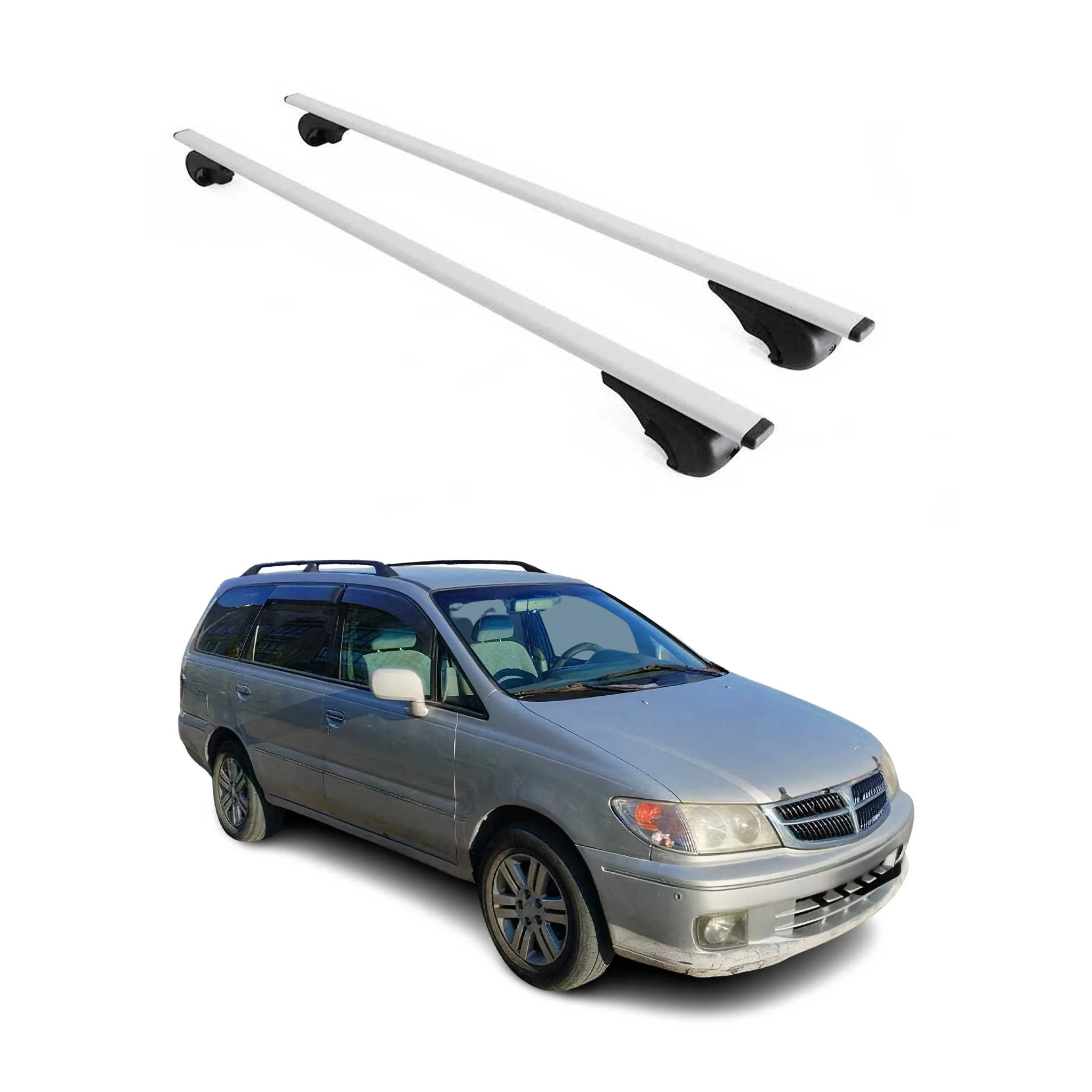 Dachträger Grundtäger für Nissan Presage 1998-2009 75kg Metall Silber 2 tlg