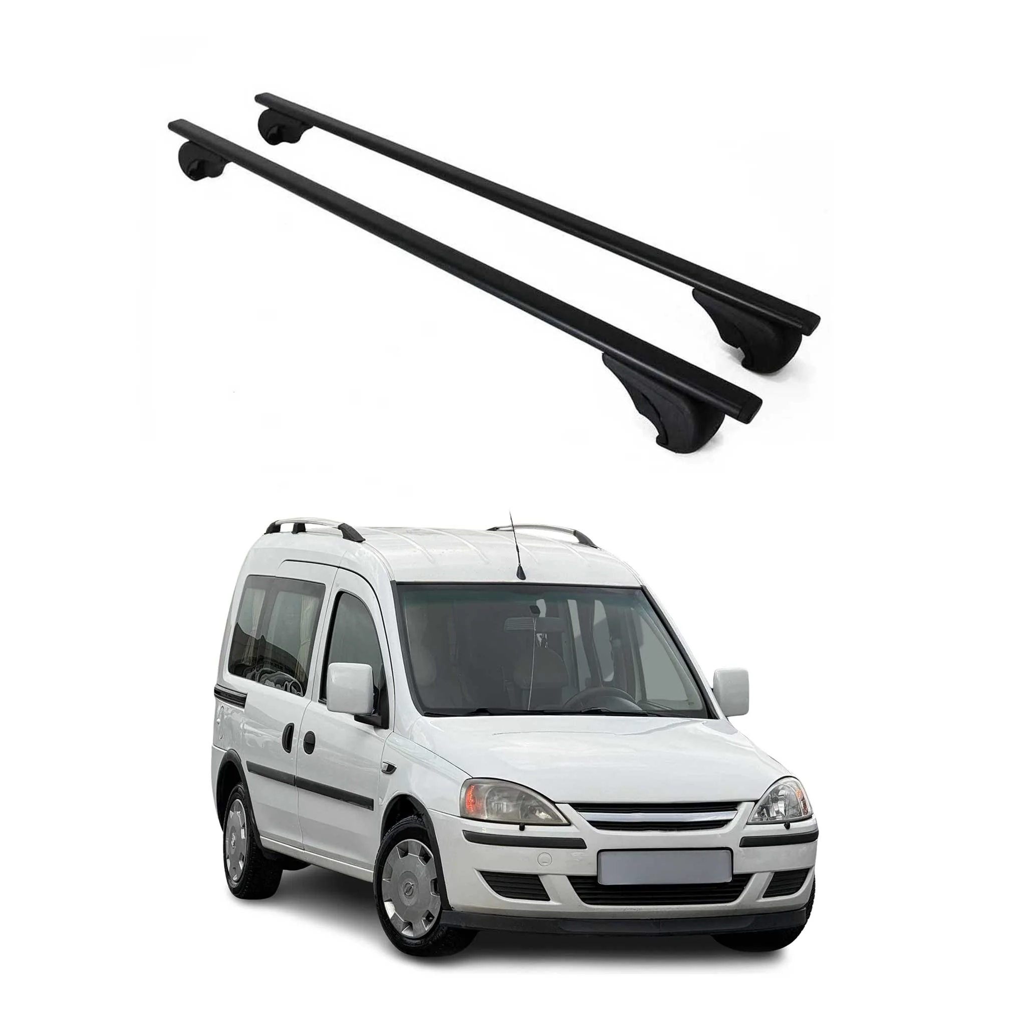 Dachträger Grundtäger für Opel Combo C 2001-2011 75kg Metall Schwarz 2 tlg