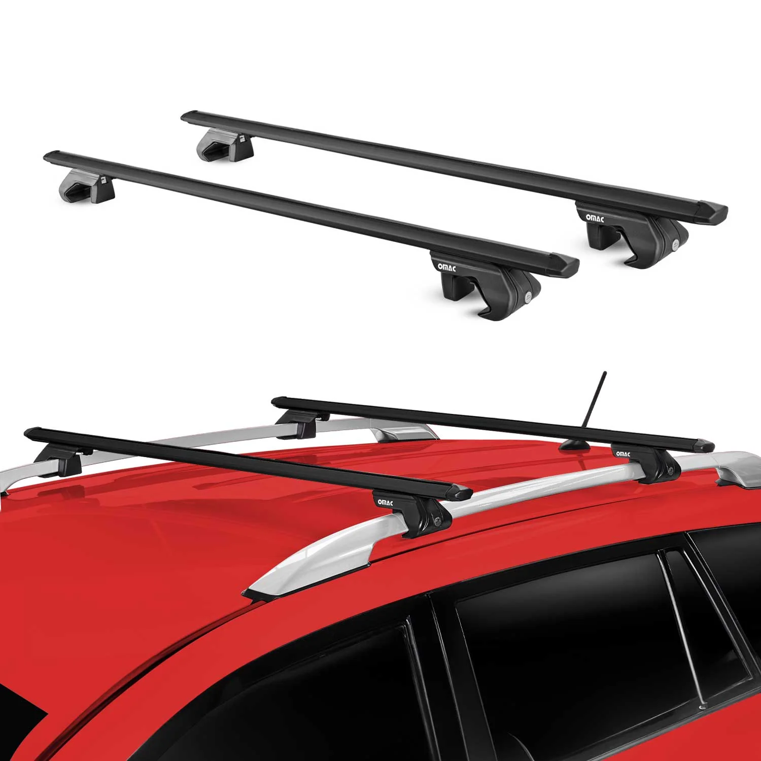 Dachträger Grundtäger für Peugeot 307 Kombi 2002-2008 90kg Alu Schwarz 2 tlg ABE - Image 2