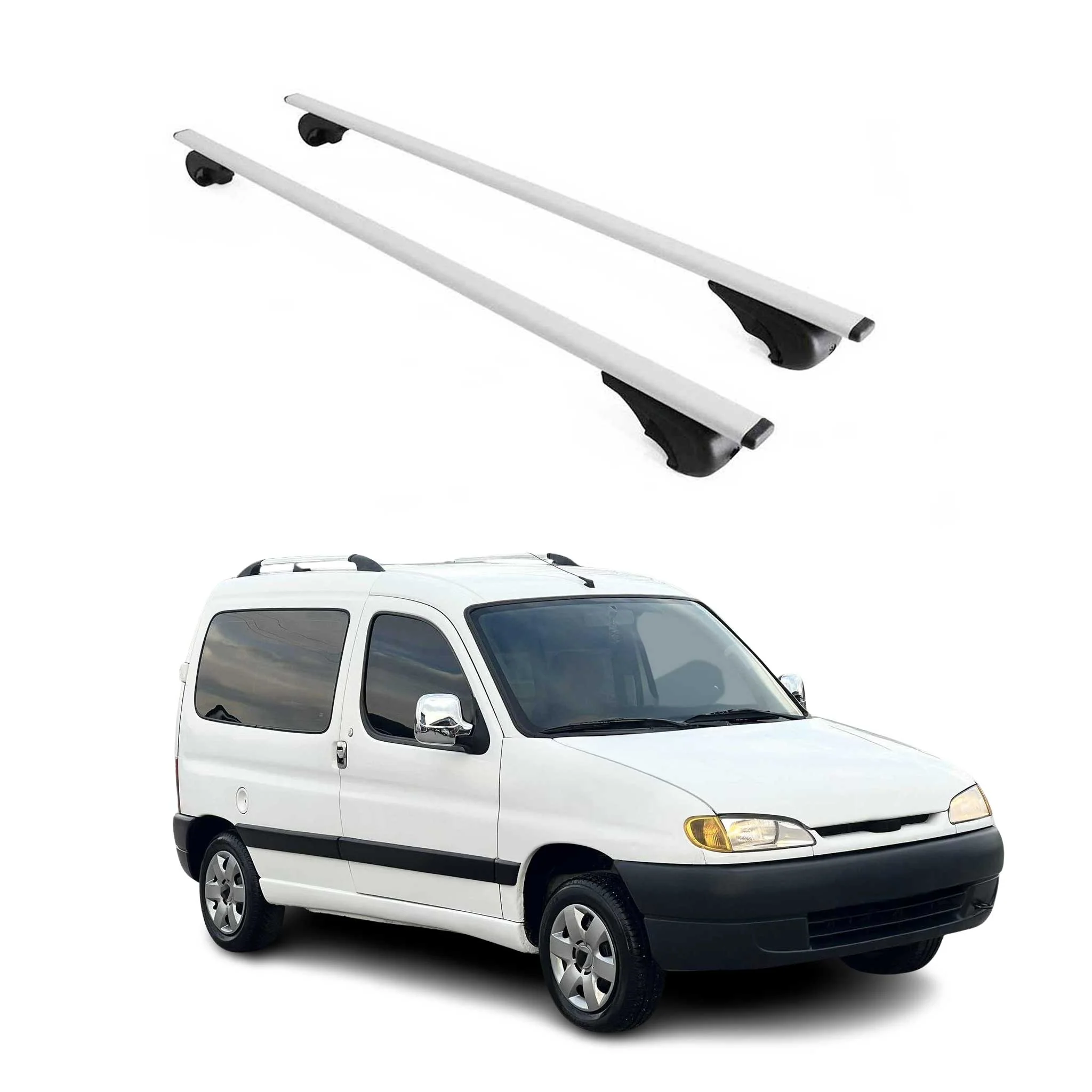 Dachträger Gepäckträger für Peugeot Partner 1997-2003 Grundträger Metall Grau 2x