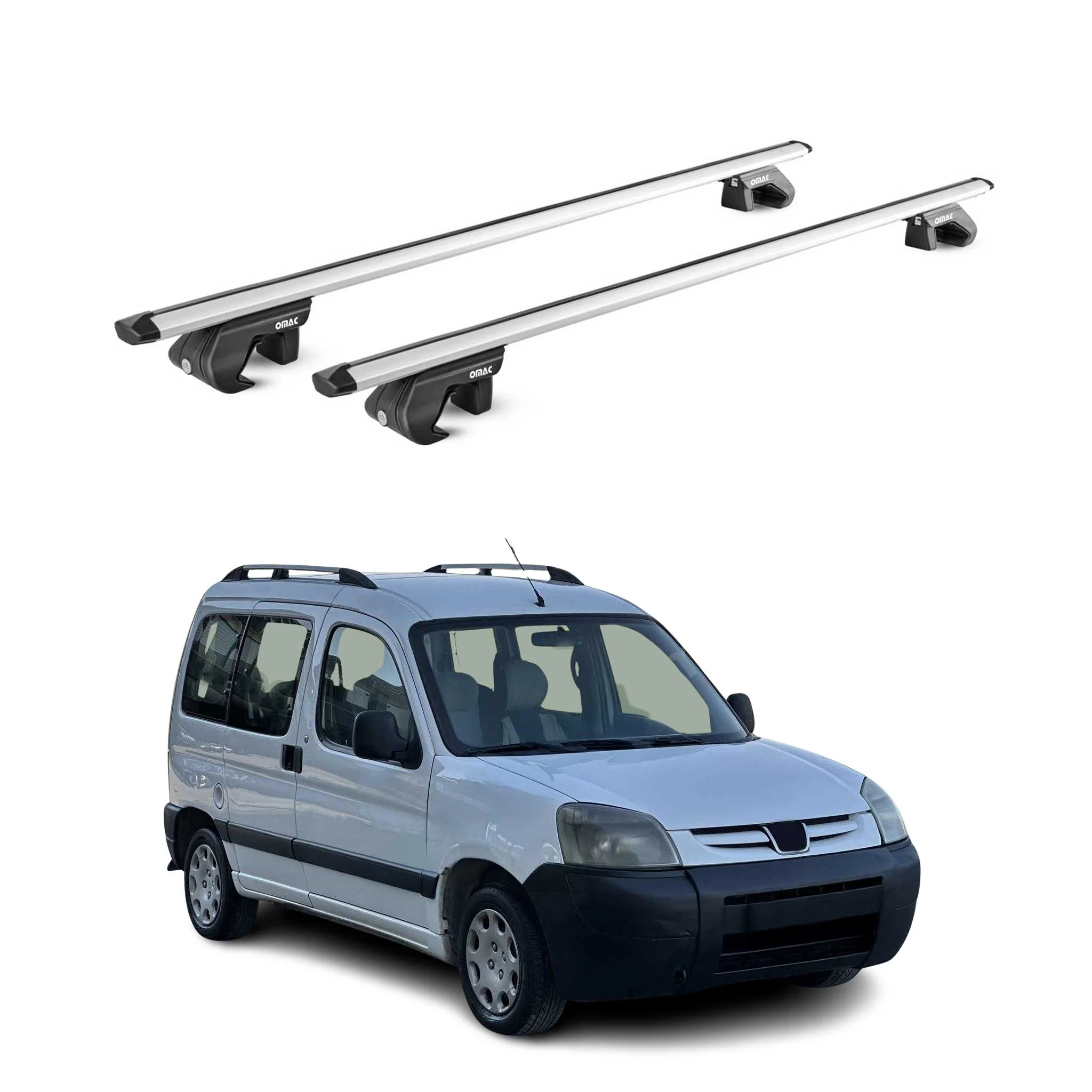 Dachträger Grundtäger für Peugeot Partner mk1 2002-2008 FL 90kg Alu Grau 2x ABE
