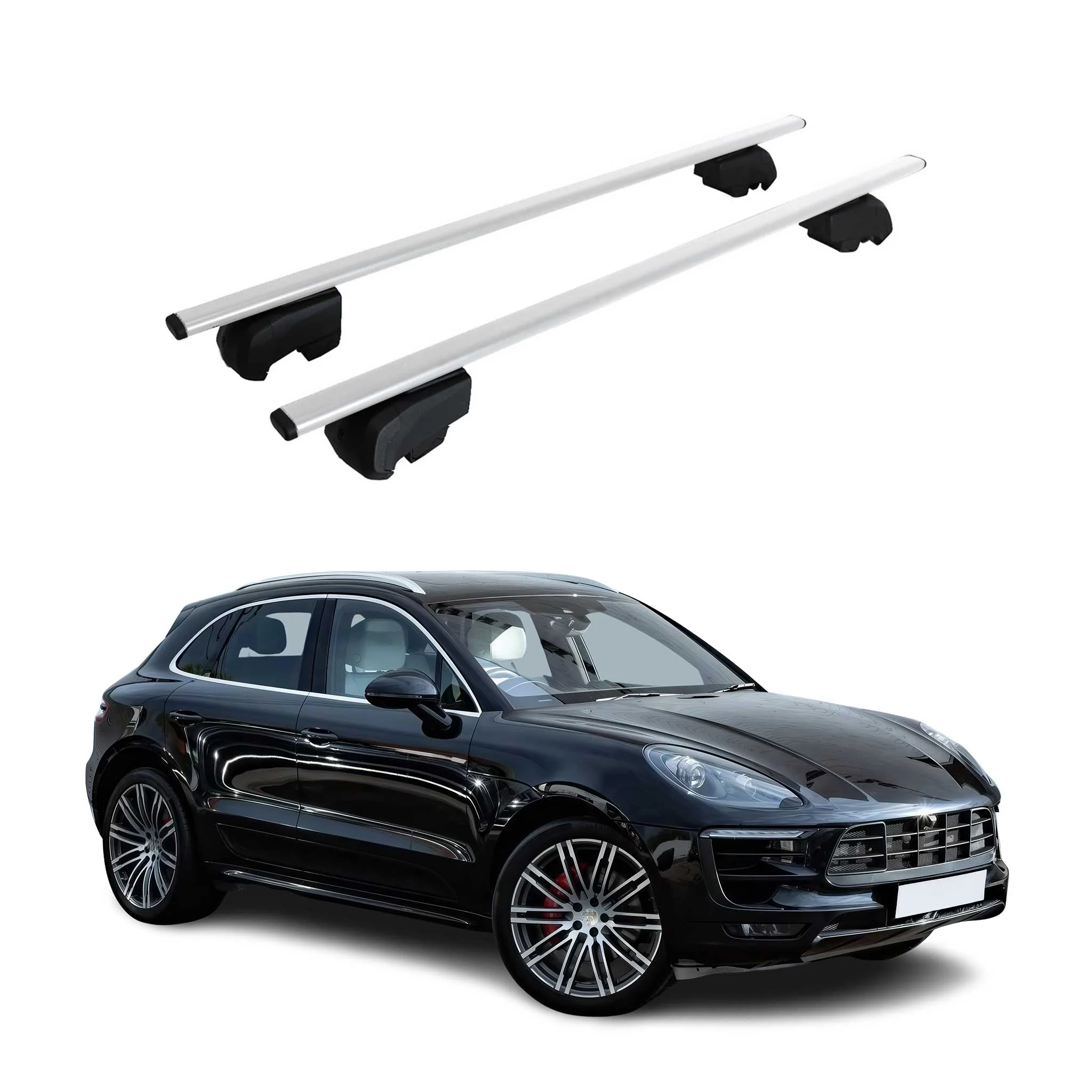 Dachträger Grundtäger für Porsche Macan 2014-2024 75kg Metall Silber 2 tlg