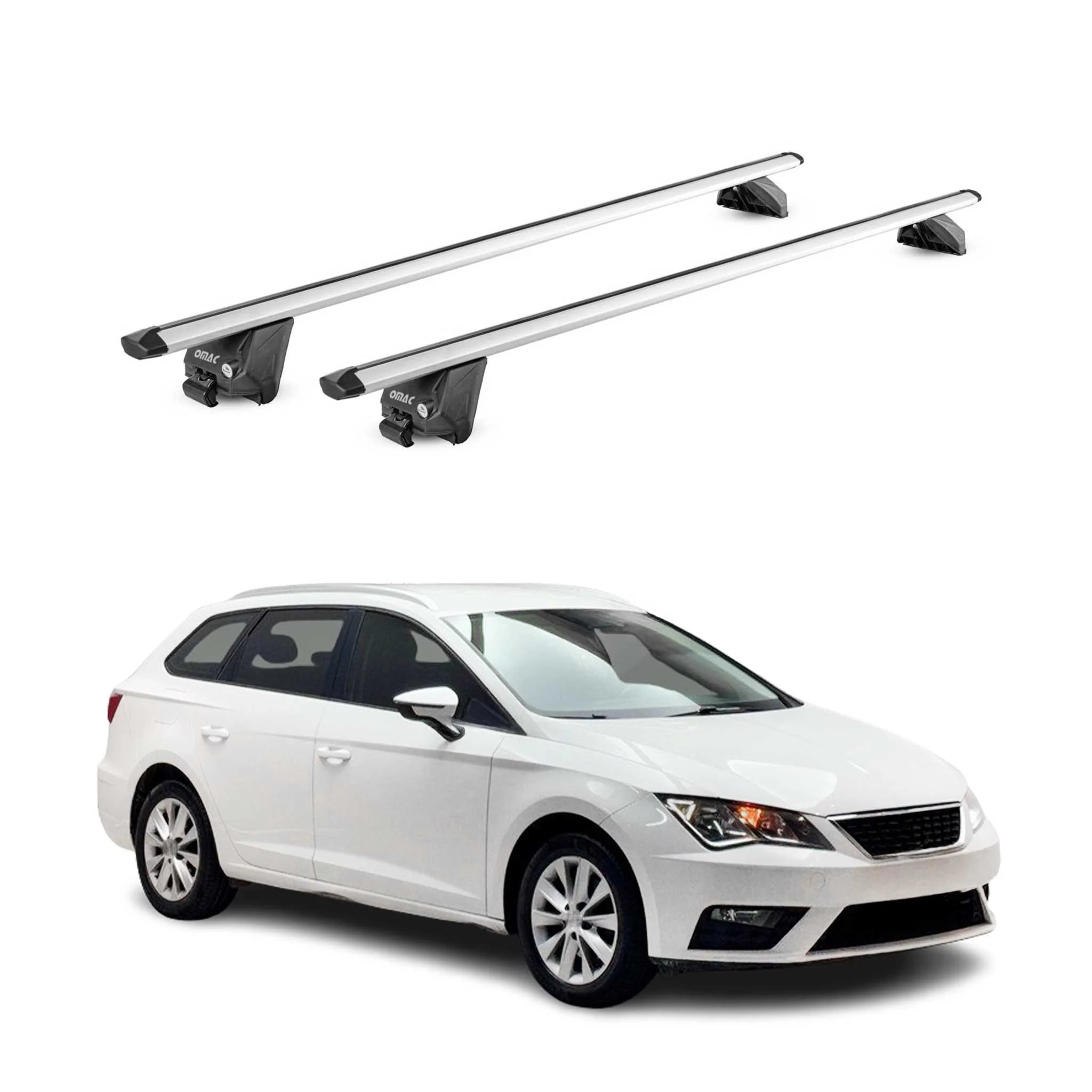 Dachträger Grundtäger für Seat Leon Kombi 2014-2026 100kg Alu Silber 2tlg ABE