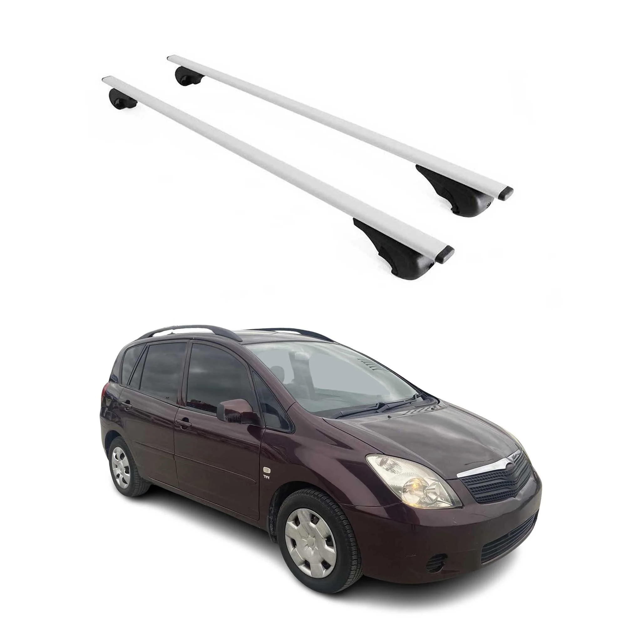Dachträger Gepäckträger für Toyota Yaris Verso 1999-2005 Grundträger Metall Grau