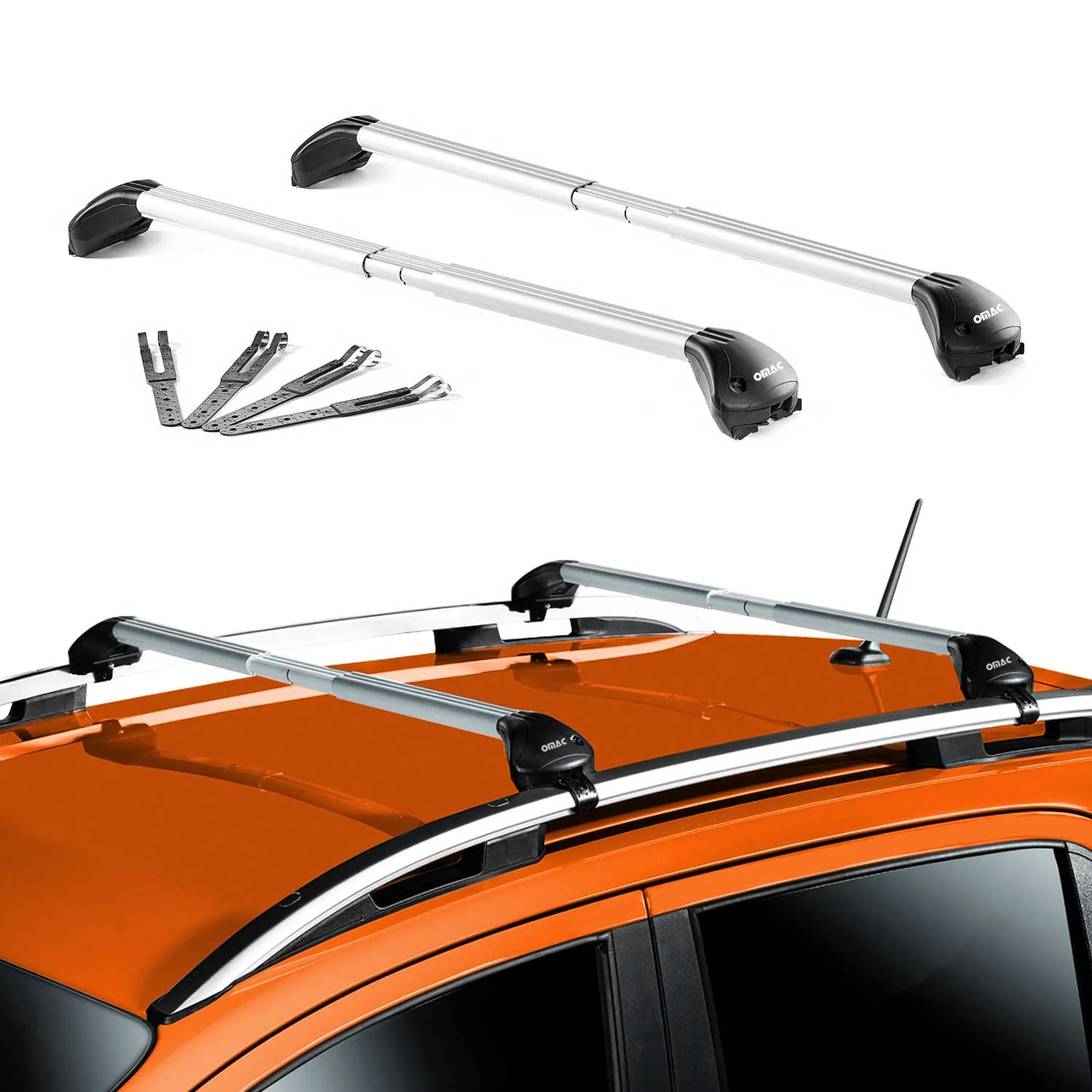 Dachträger Grundtäger für Volvo XC70 mk3 2007-2016 5 tür 100kg Alu Silber 2x ABE - Image 2