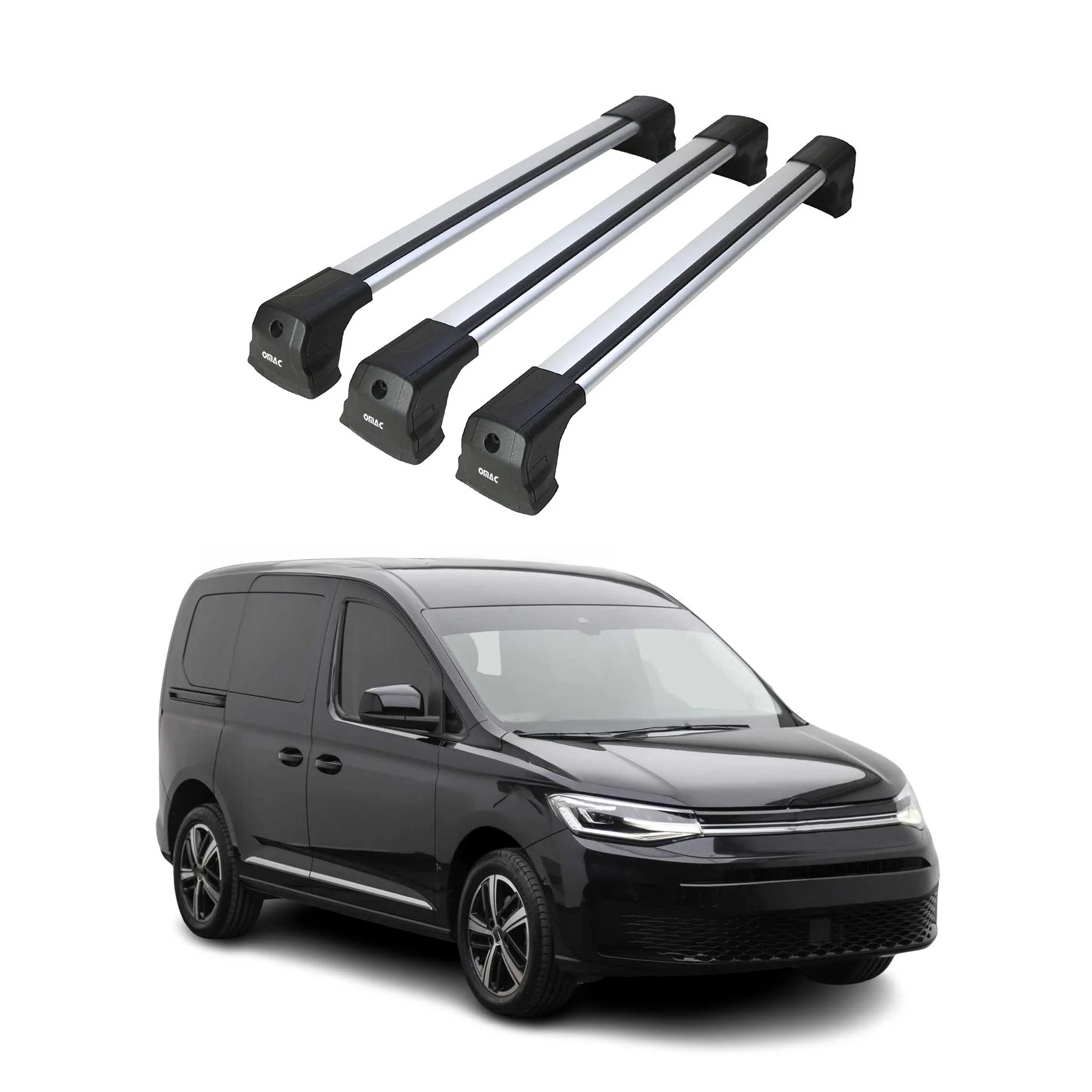 Dachträger Grundtäger für VW Caddy Maxi 2020-2026 75kg Aluminium Silber 3 tlg