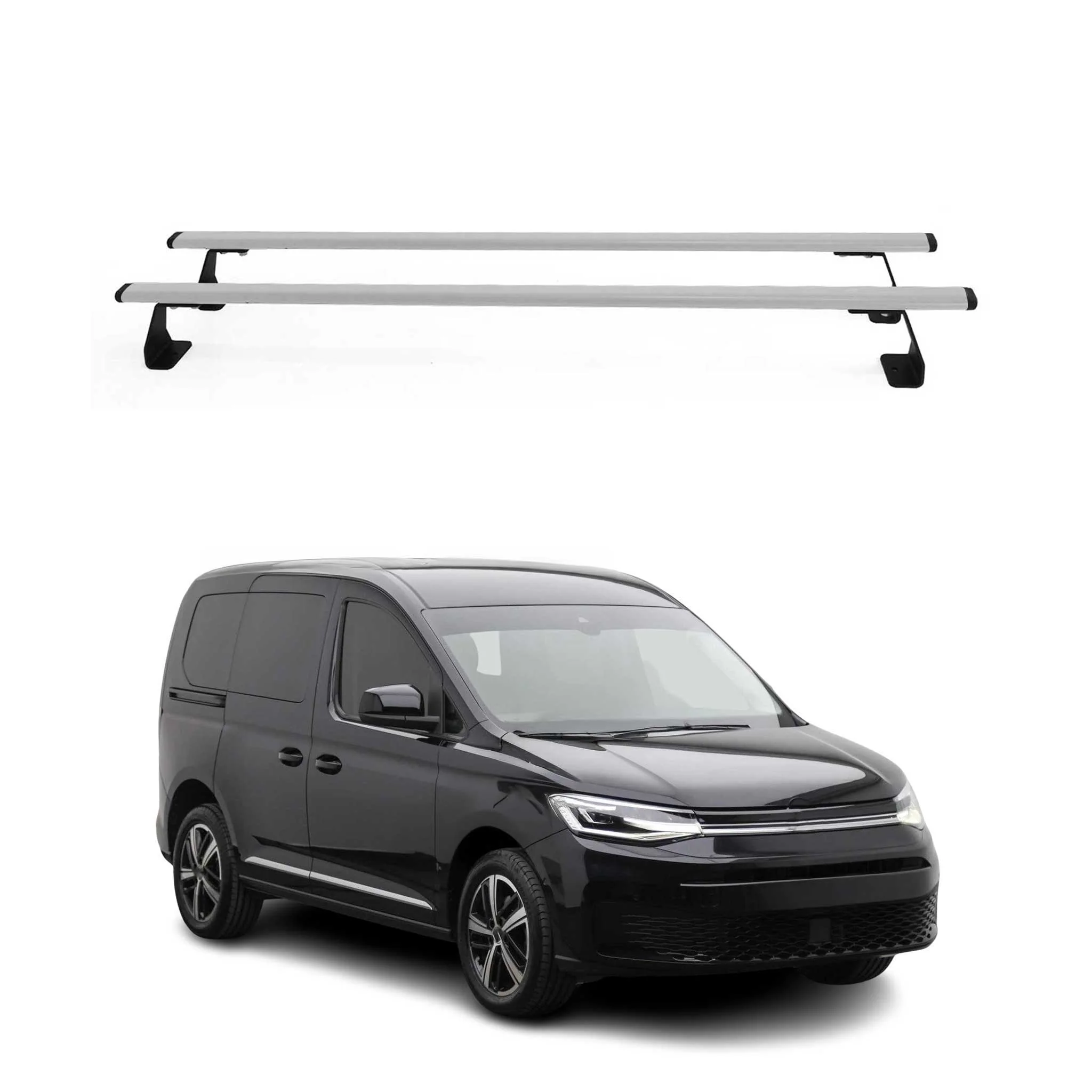 Dachträger Grundtäger für VW Caddy 2020-2026 75kg Stahl Silber 2 tlg