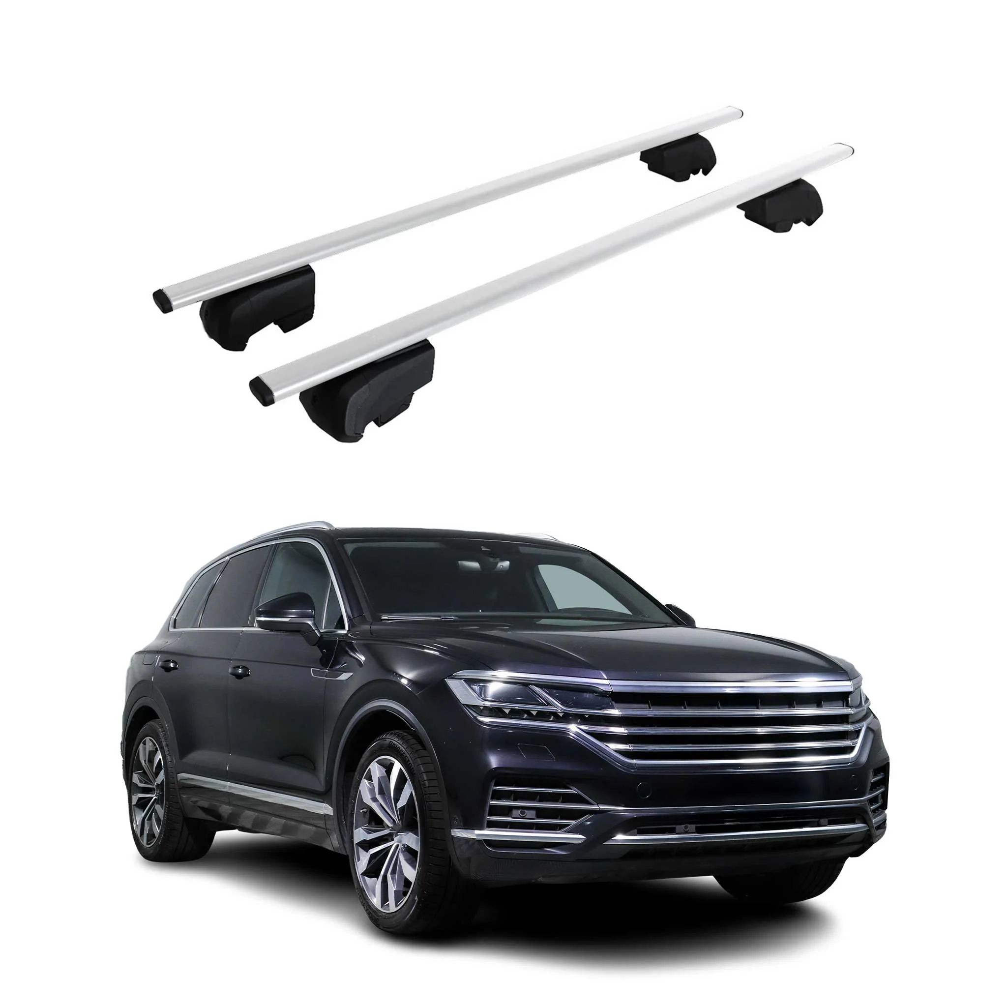 Dachträger Grundtäger für VW Touareg III 2018-2024 Pre-FL 75kg Metall Silber 2x