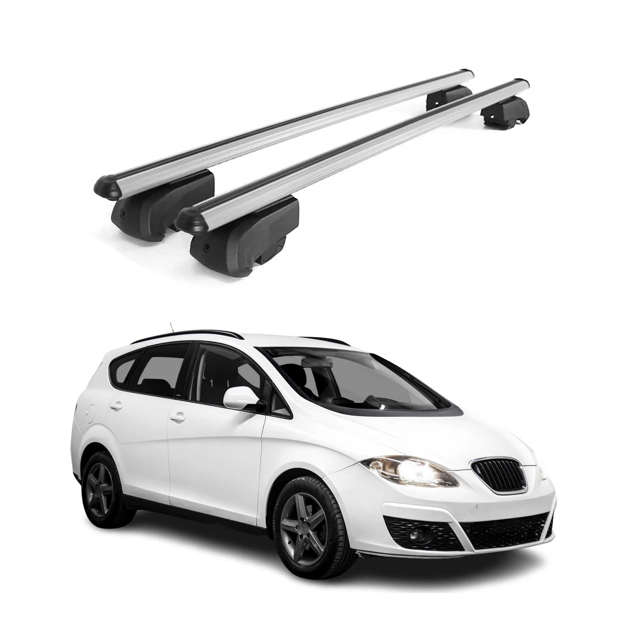 Dachträger Gepäckträger für Seat Altea XL 2006-2015 ABE Aluminium Grau 2x