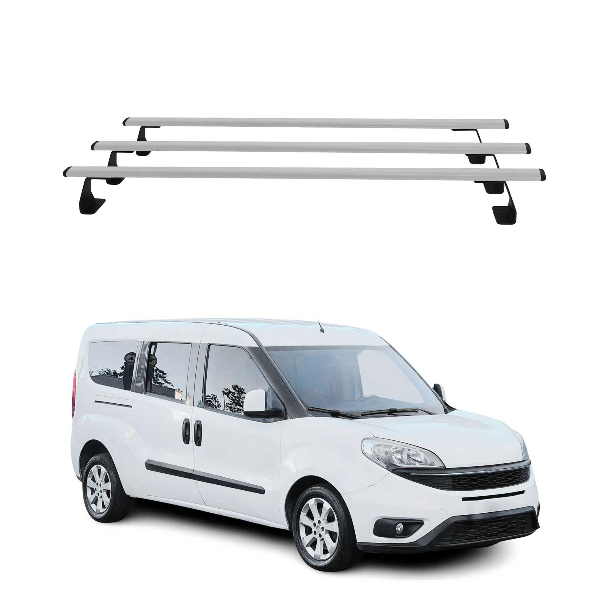 Dachträger Grundtäger für Fiat Doblo 2010-2021 75kg Stahl Silber 3 tlg