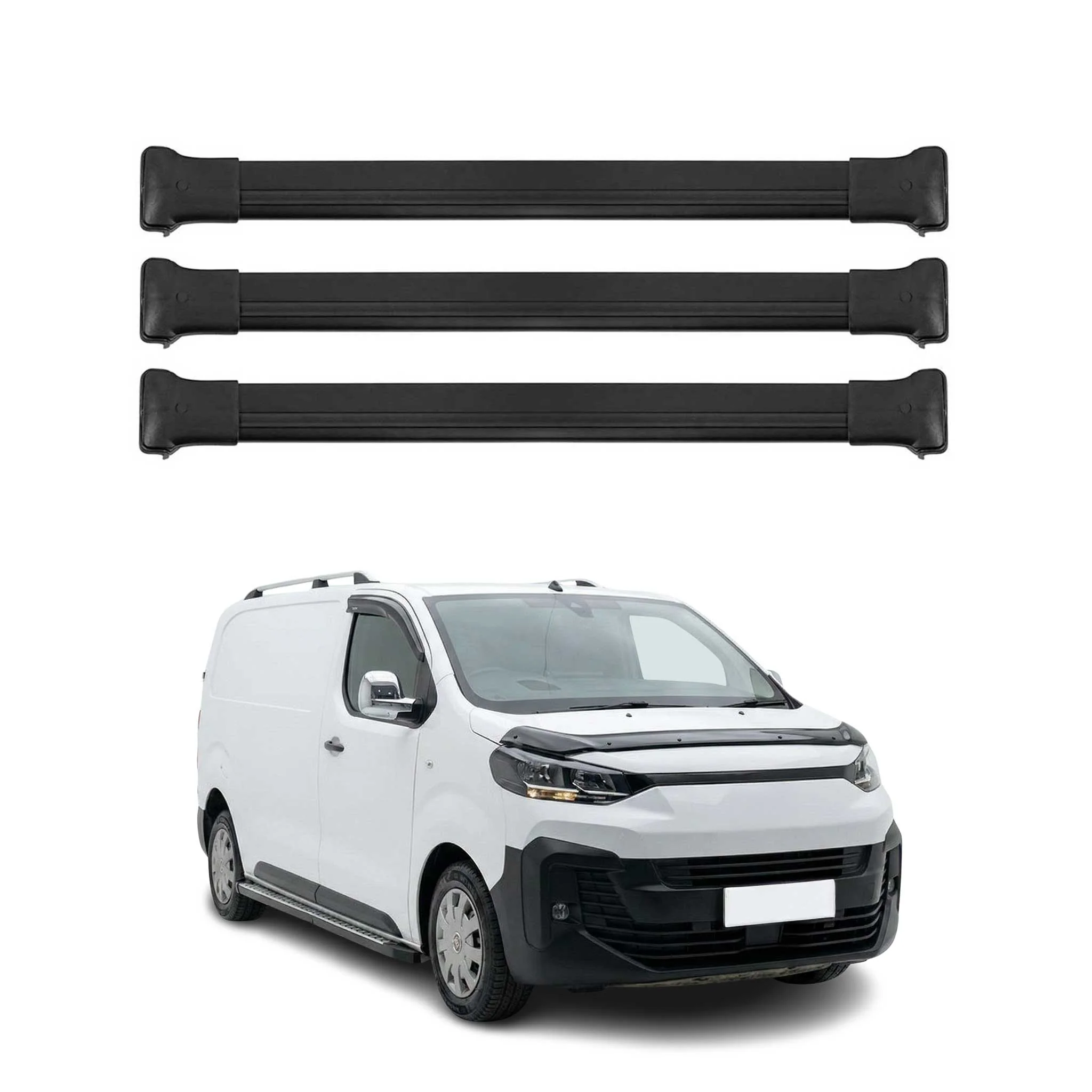 Dachträger Grundtäger für Fiat Scudo 2022-2026 Aluminium Schwarz 3 tlg