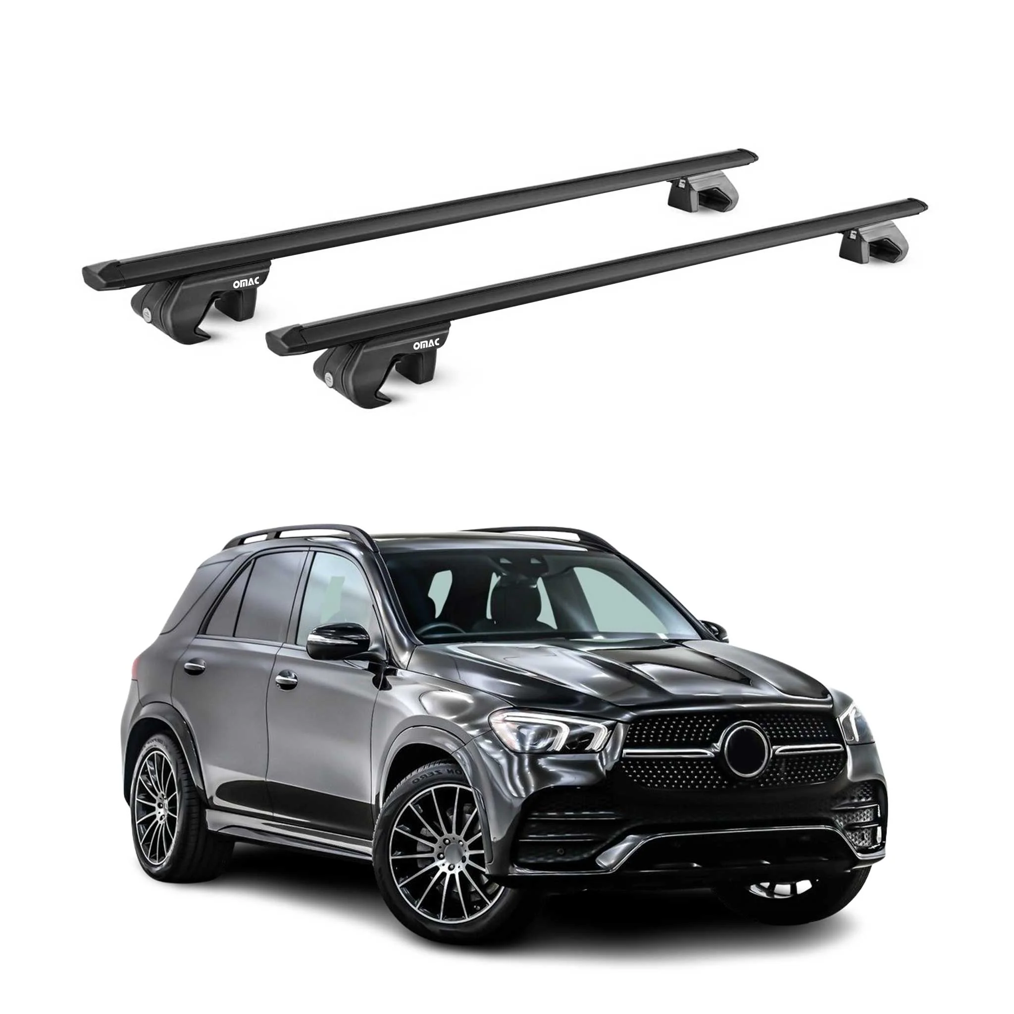 Dachträger Grundtäger für Mercedes GLE V167 2019-2026 90kg Alu Schwarz 2 tlg ABE