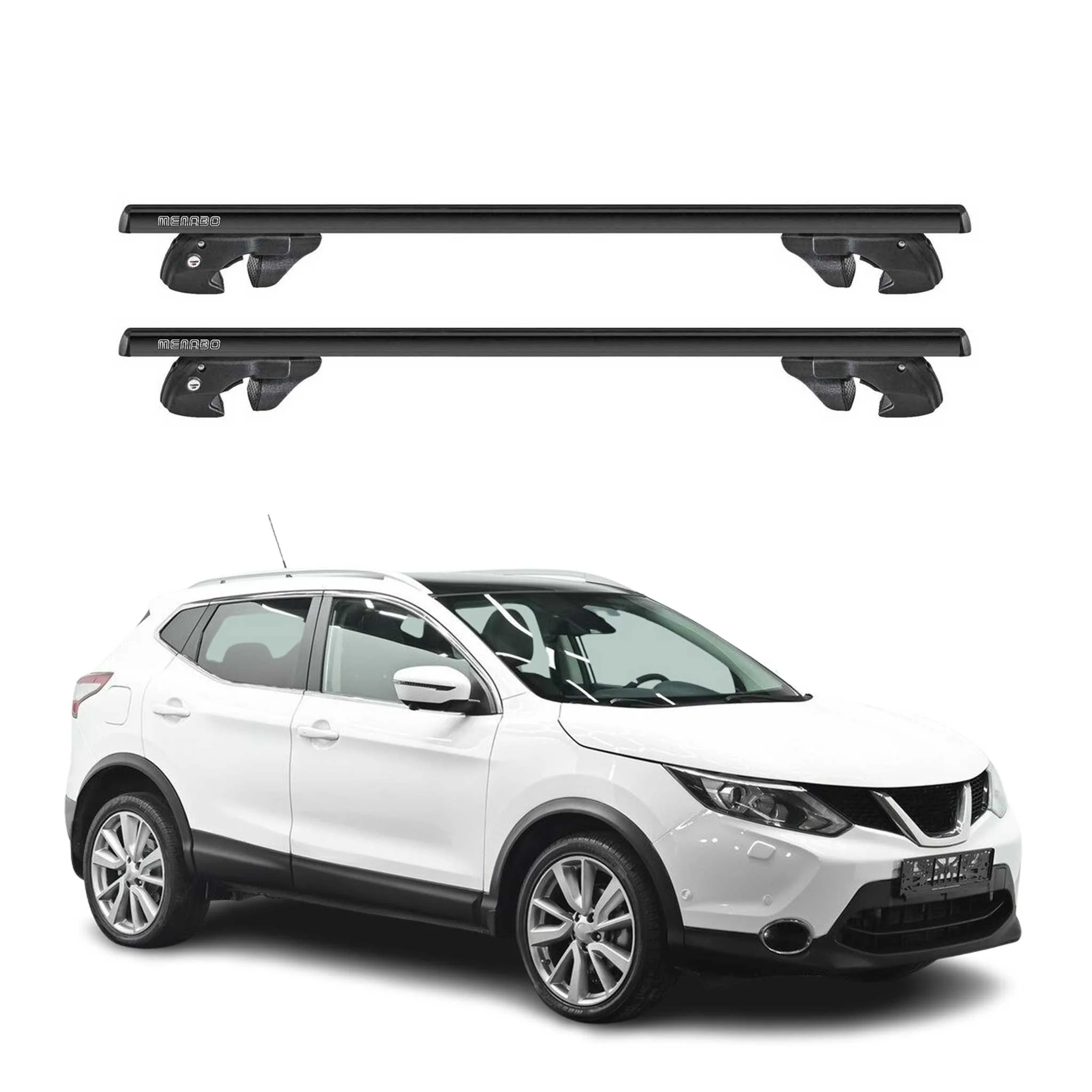 Dachträger Grundtäger für Nissan Qashqai J11 2013-2017 Pre-FL Alu TÜV Schwarz 2x