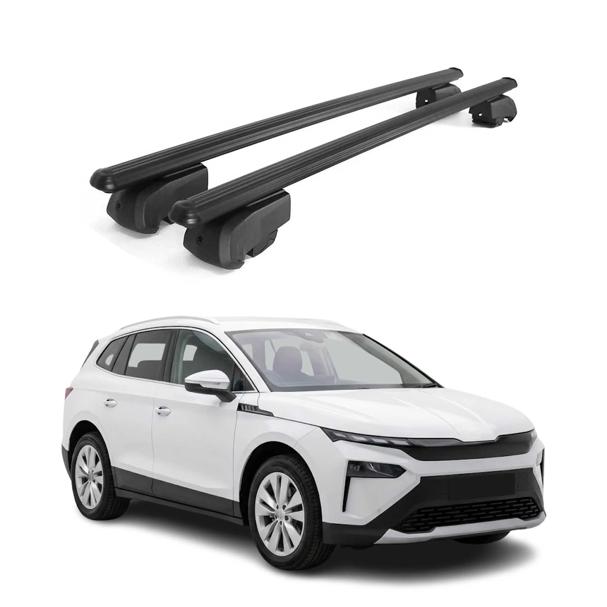 Dachträger Grundtäger für Skoda Elroq 2024-2026 75kg Aluminium Schwarz 2 tlg