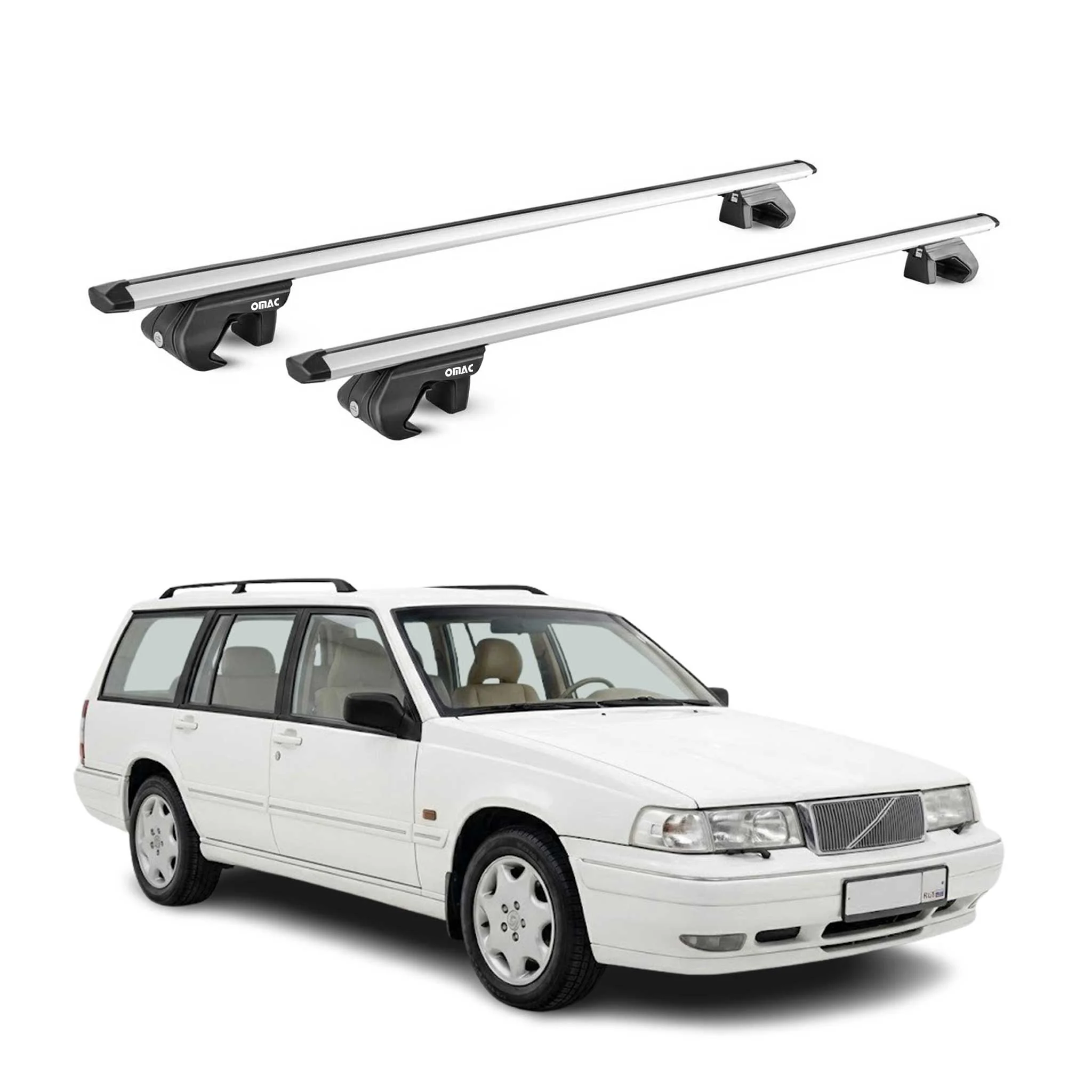 Dachträger Grundtäger für Volvo 960 Kombi 1990-1998 90kg Aluminium Silber 2x ABE
