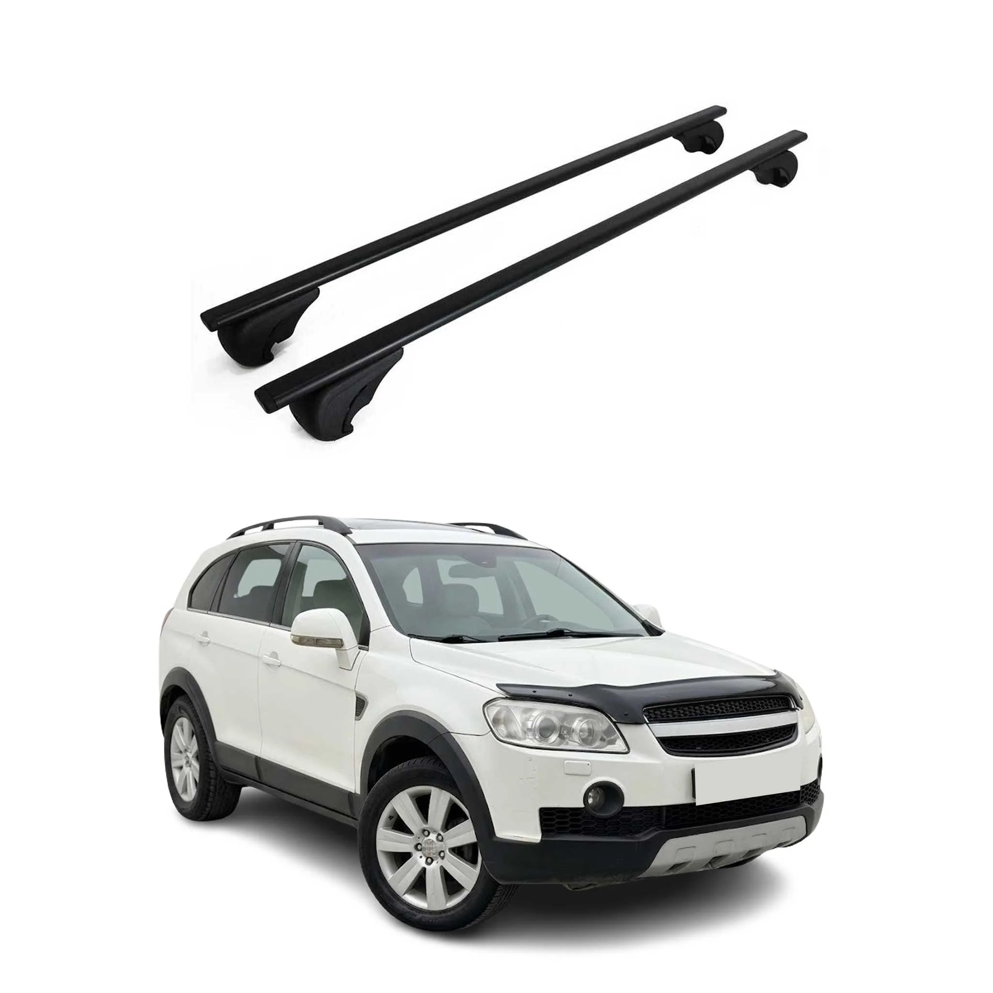 Dachträger Grundträger für Chevrolet Captiva 2006-2018 Metall Schwarz 2tlg