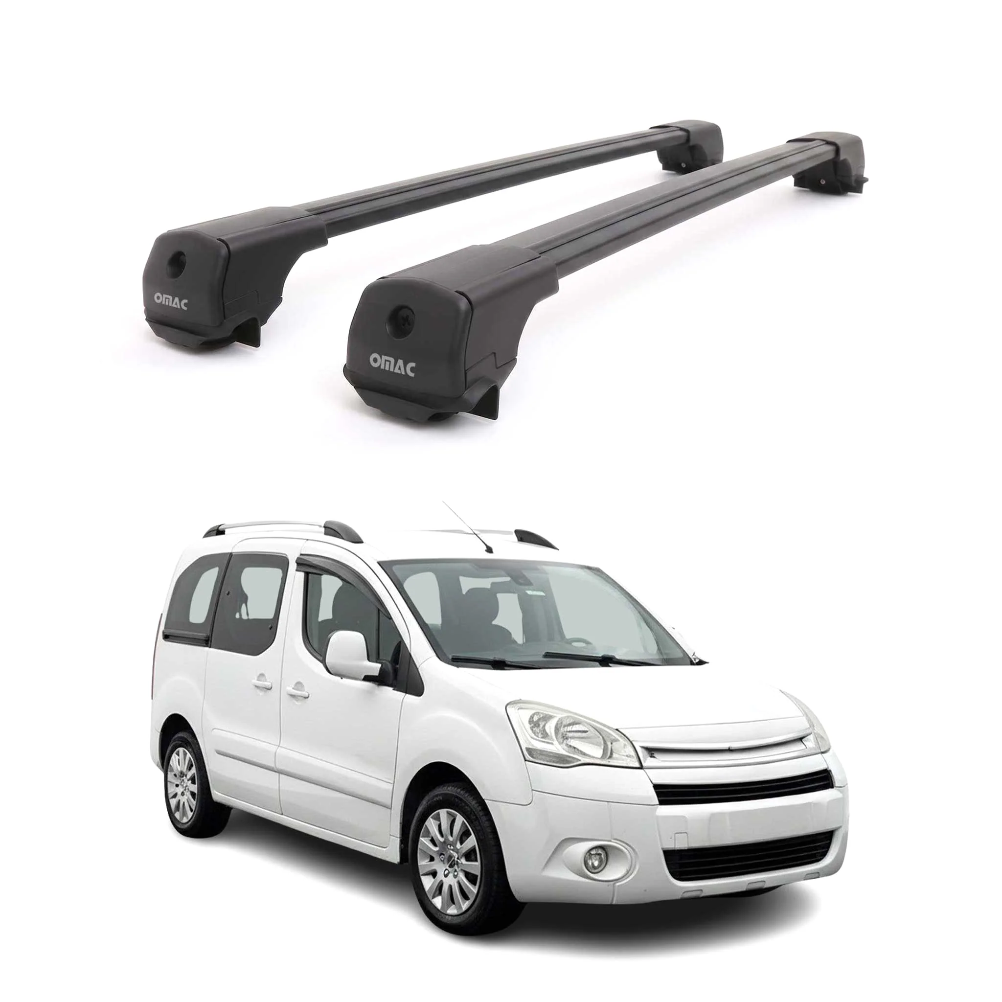 Dachträger Grundträger für Citroen Berlingo 2008-2018 Aluminium 75kg Schwarz 2x