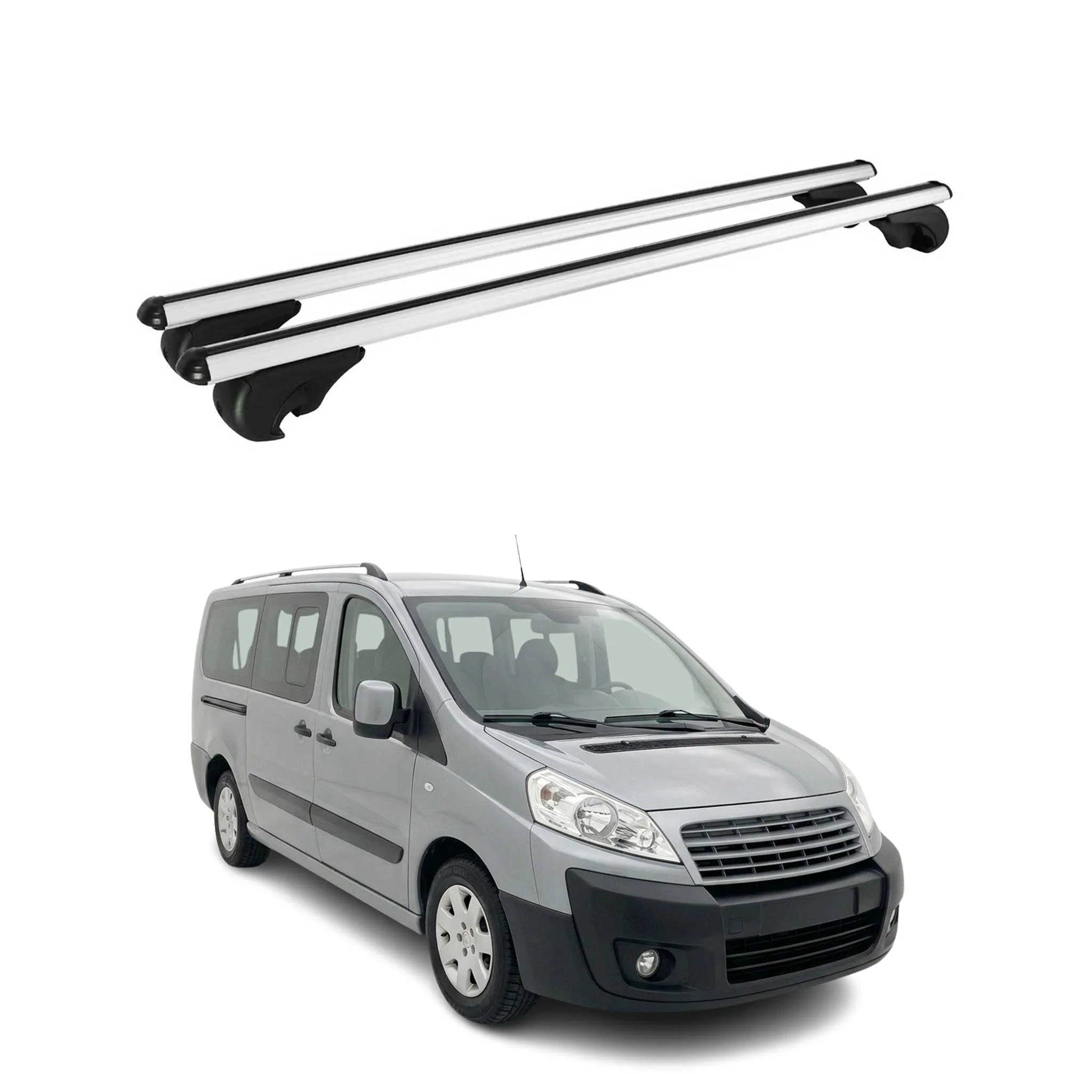 Dachträger Grundträger für Citroen Jumpy 2007-2016 TÜV Aluminium Schwarz 2tlg