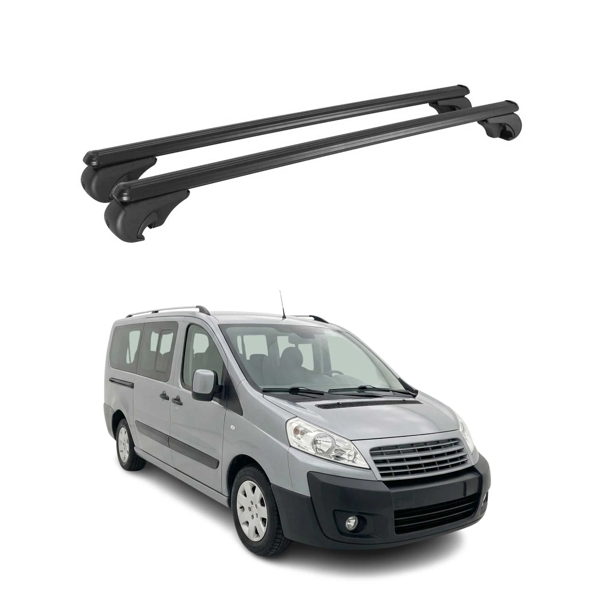 Dachträger Grundträger für Citroen Jumpy 2007-2016 TÜV Aluminium Silber 2tlg