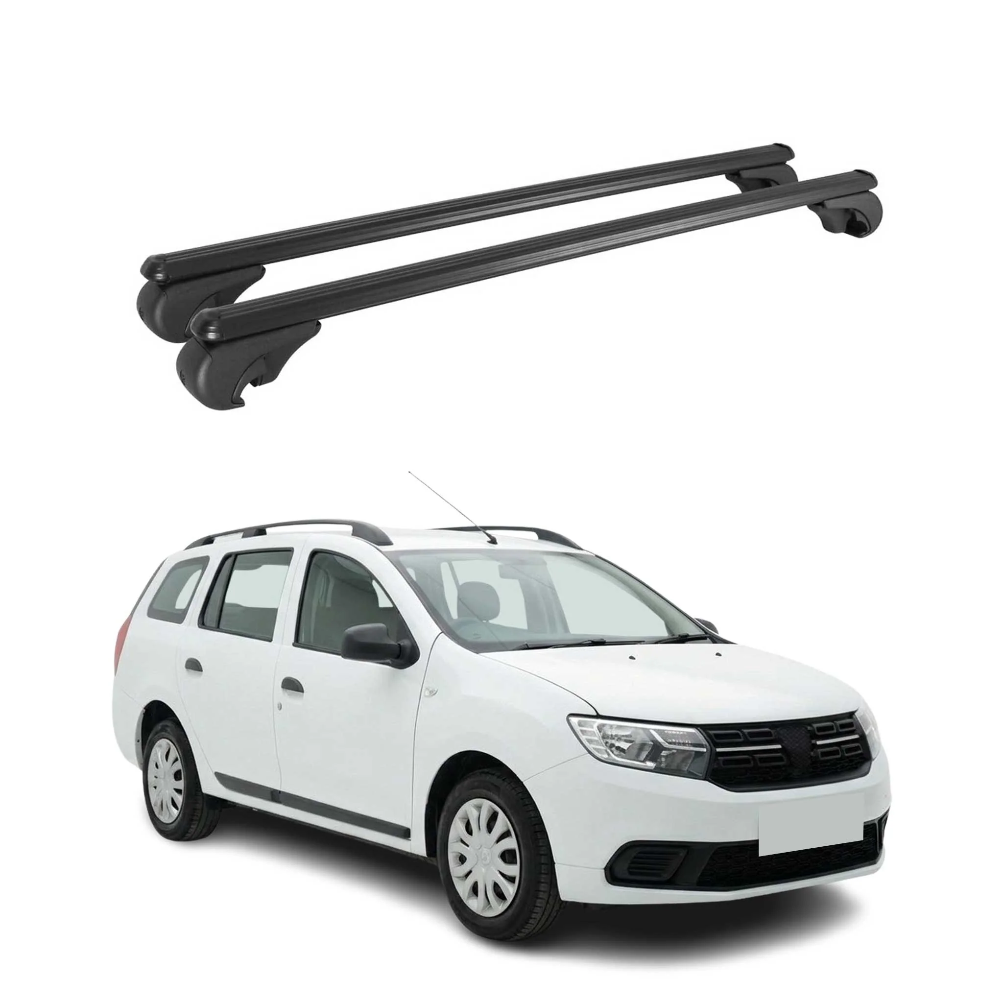 Dachträger Grundträger für Dacia Logan MCV Stepway 2017-2020 TÜV Alu Schwarz 2x