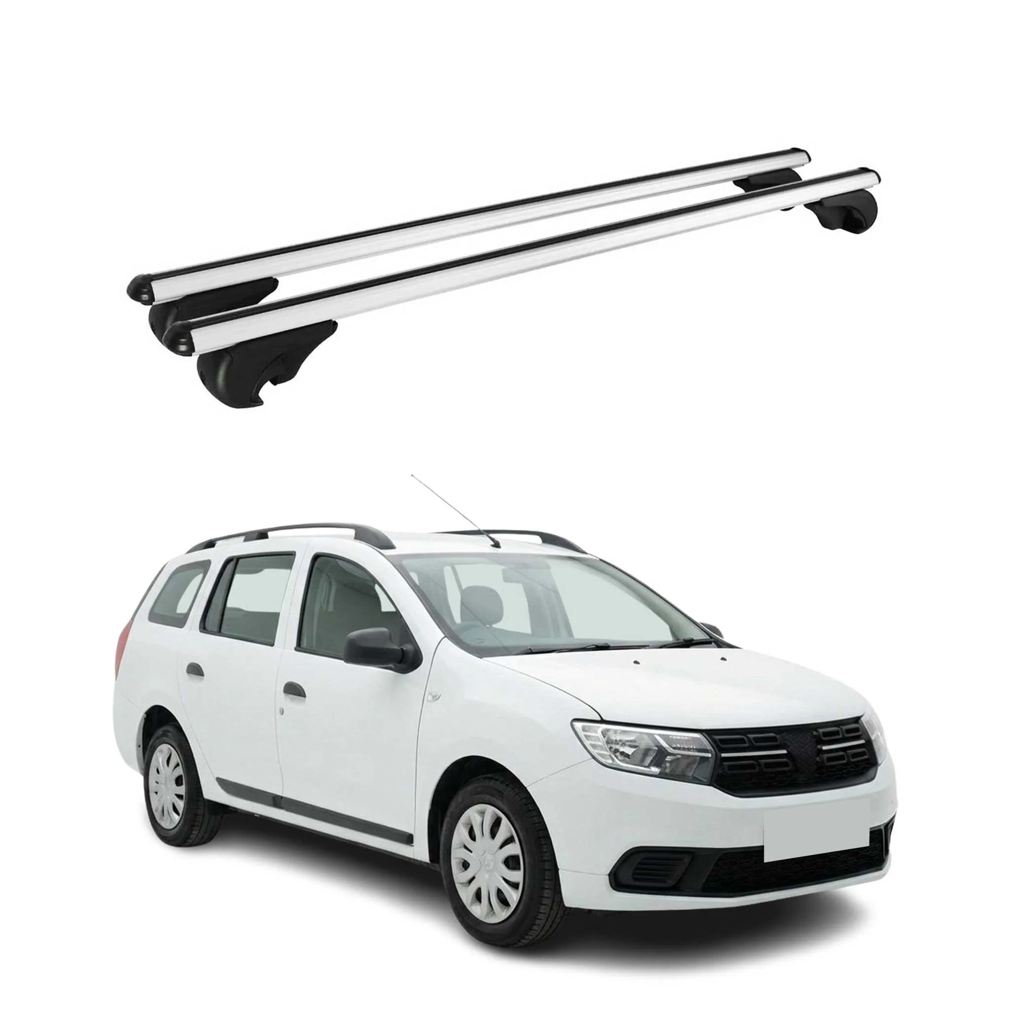 Dachträger Grundträger für Dacia Logan MCV Stepway 2017-2020 TÜV Alu Silber 2x