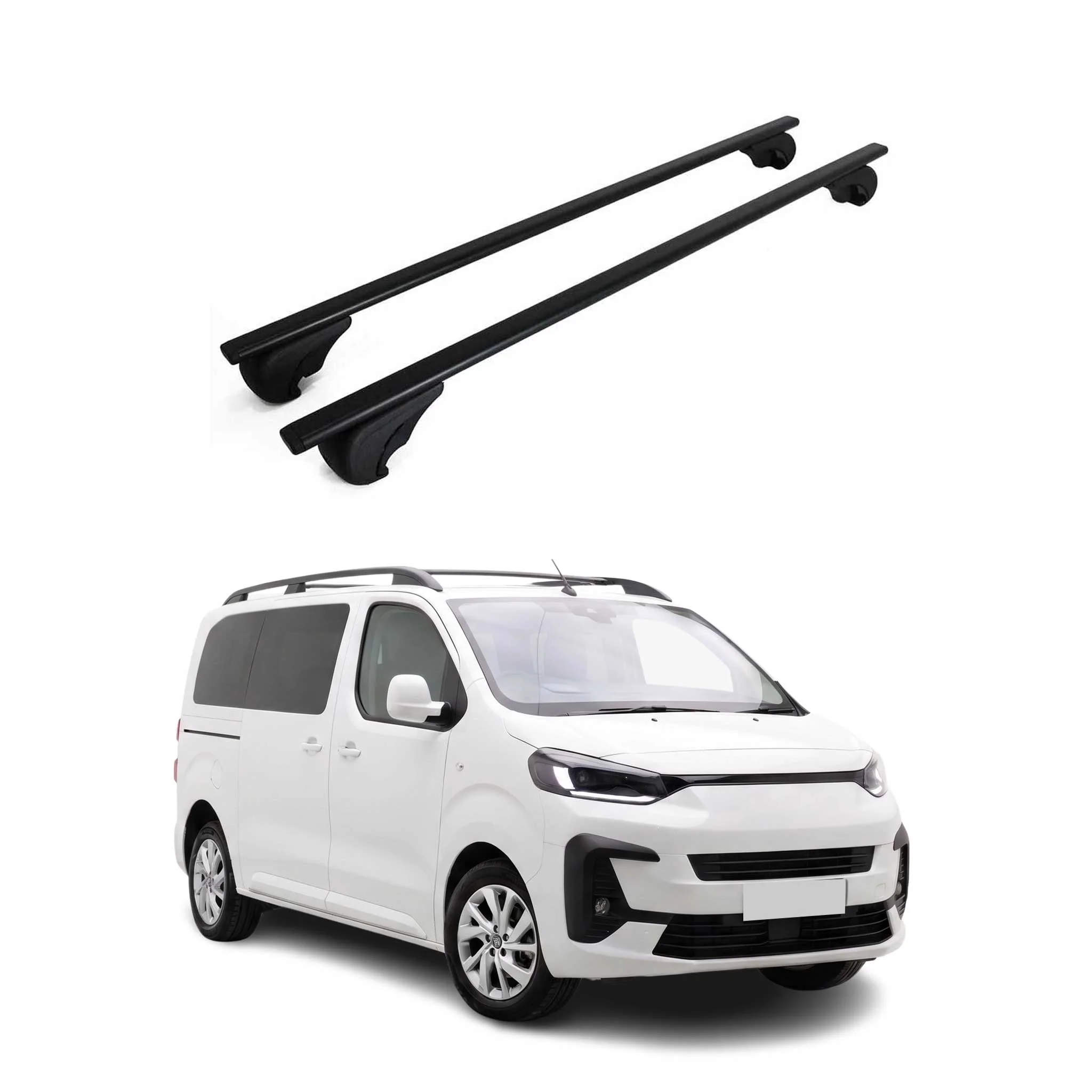 Dachträger Grundträger für Fiat Scudo 2022-2026 Metall Schwarz 2tlg