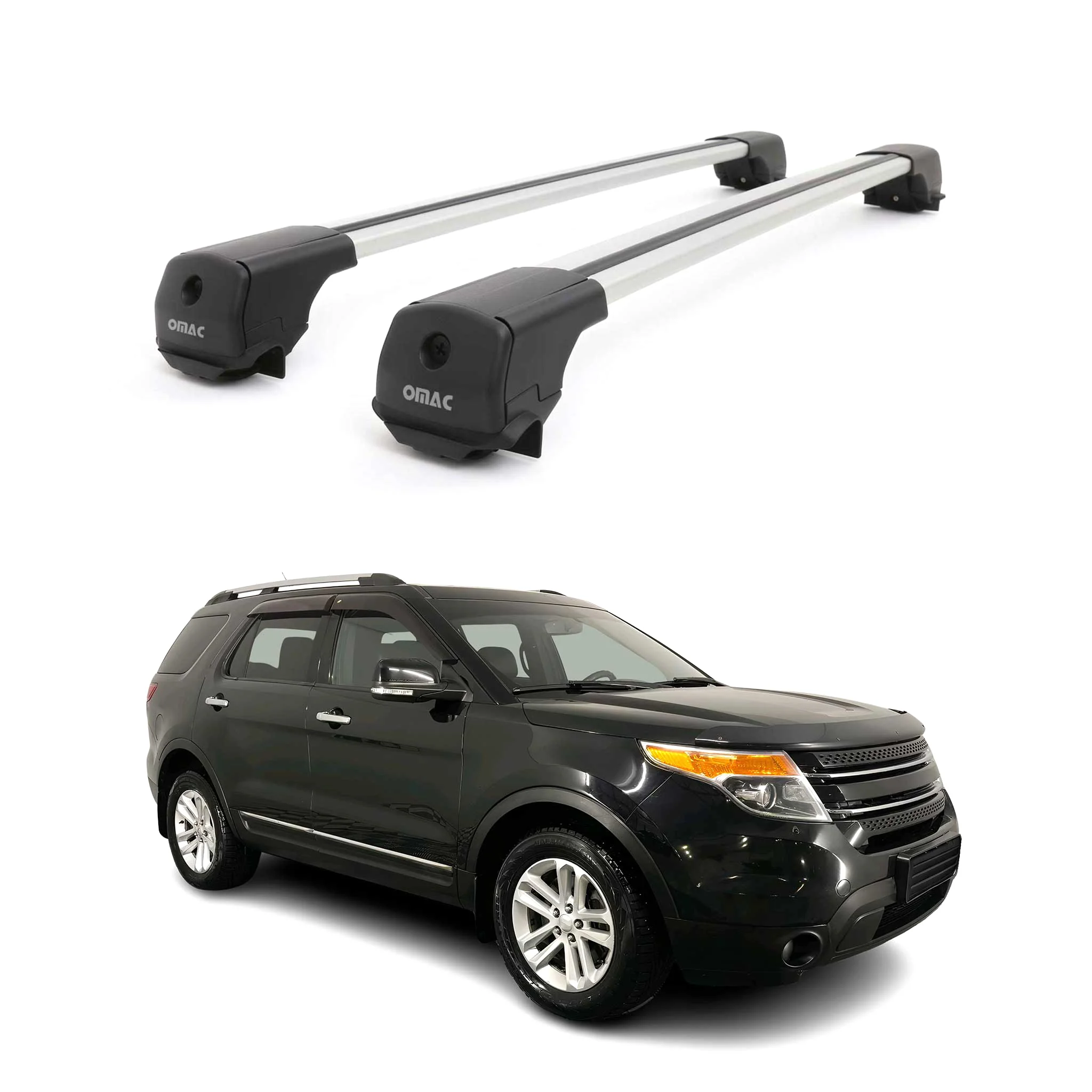Dachträger Grundträger für Ford Explorer V 2011-2015 Pre-FL Aluminium Grau 2tlg