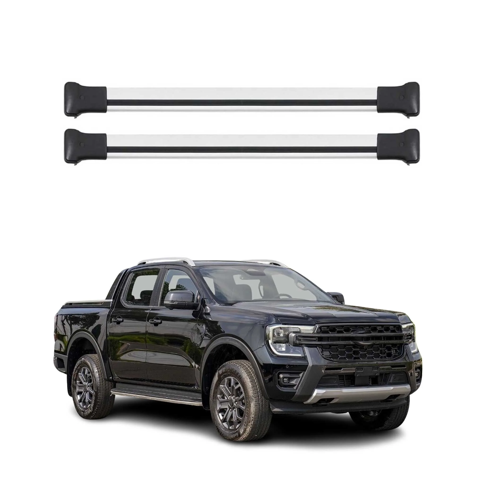 Dachträger Grundtäger für Ford Ranger 2022-2026 75kg Aluminium Silber 2 tlg