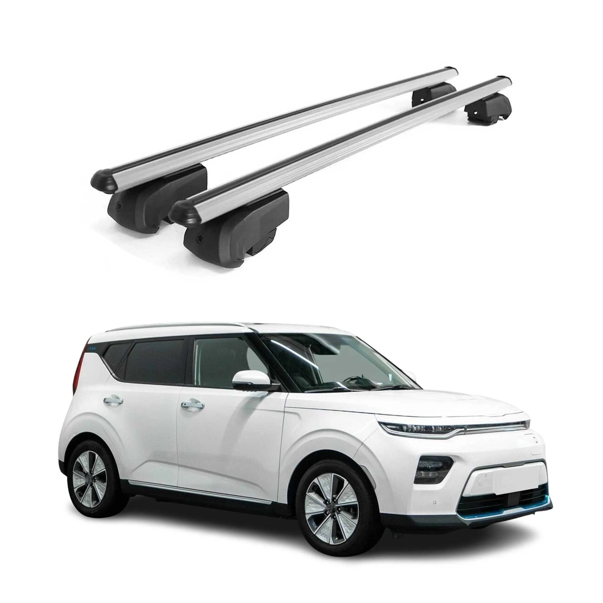 Dachträger Grundträger für Kia Soul EV 2019-2023 Aluminium Silber ABE 2x