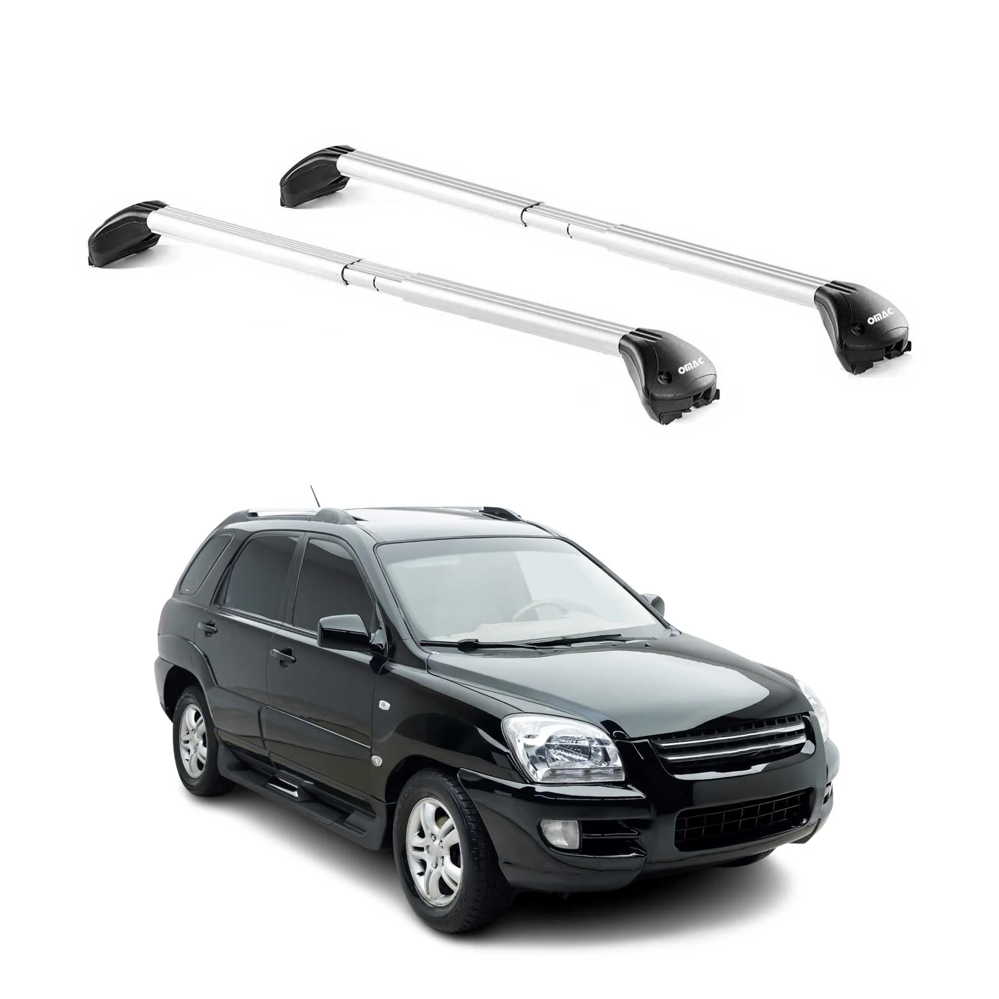 Dachträger Grundtäger für Kia Sportage JE 2004-2010 5 tür 100kg Alu Grau 2x ABE