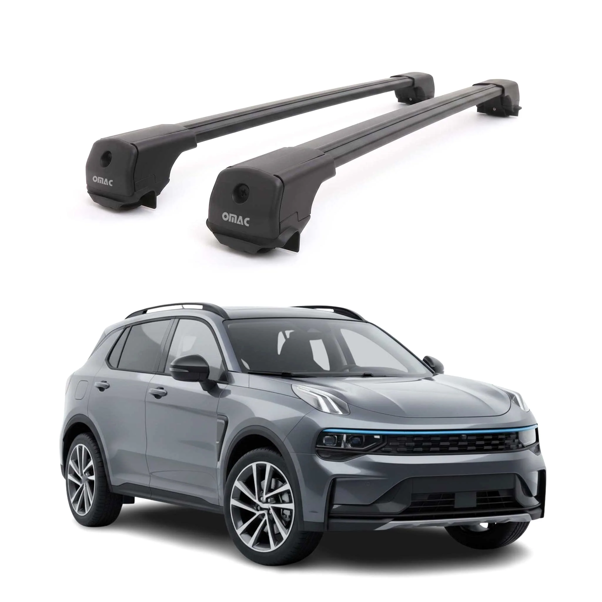 Dachträger Grundträger für LYNK & CO 01 2021-2026 Aluminium 75kg Schwarz 2tlg