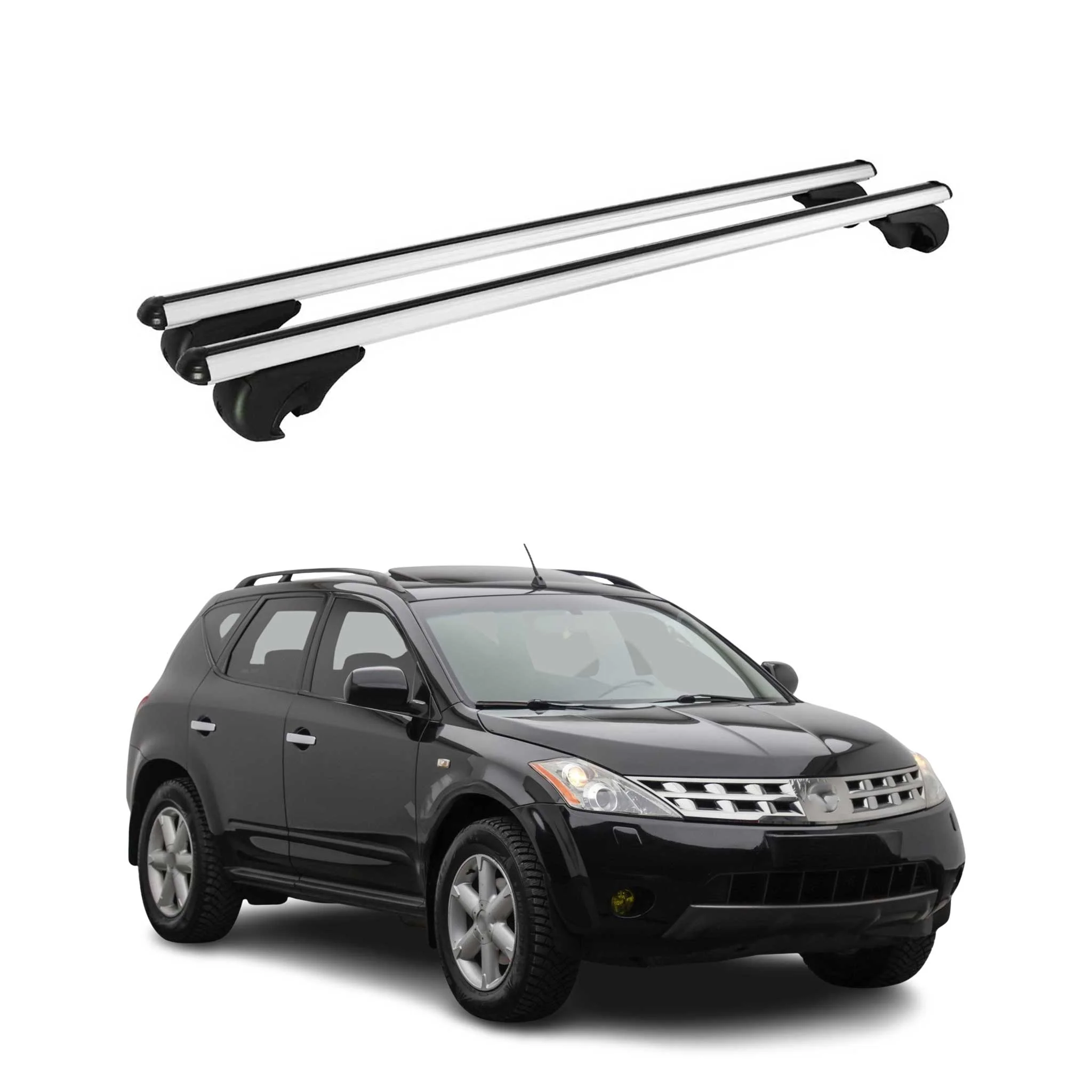 Dachträger Grundträger für Nissan Murano I 2005-2008 TÜV Aluminium Silber 2tlg