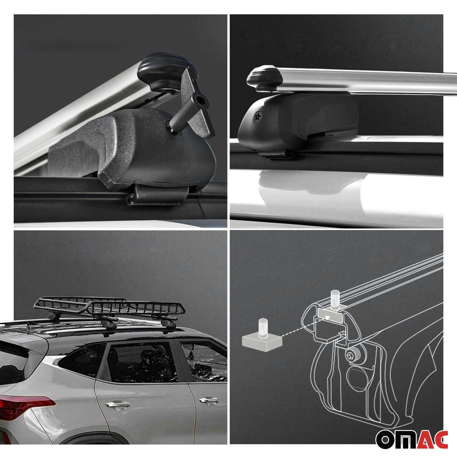 Dachträger Gepäckträger für Nissan Qashqai 2021-2023 ABE Aluminium Grau 2x - Image 4