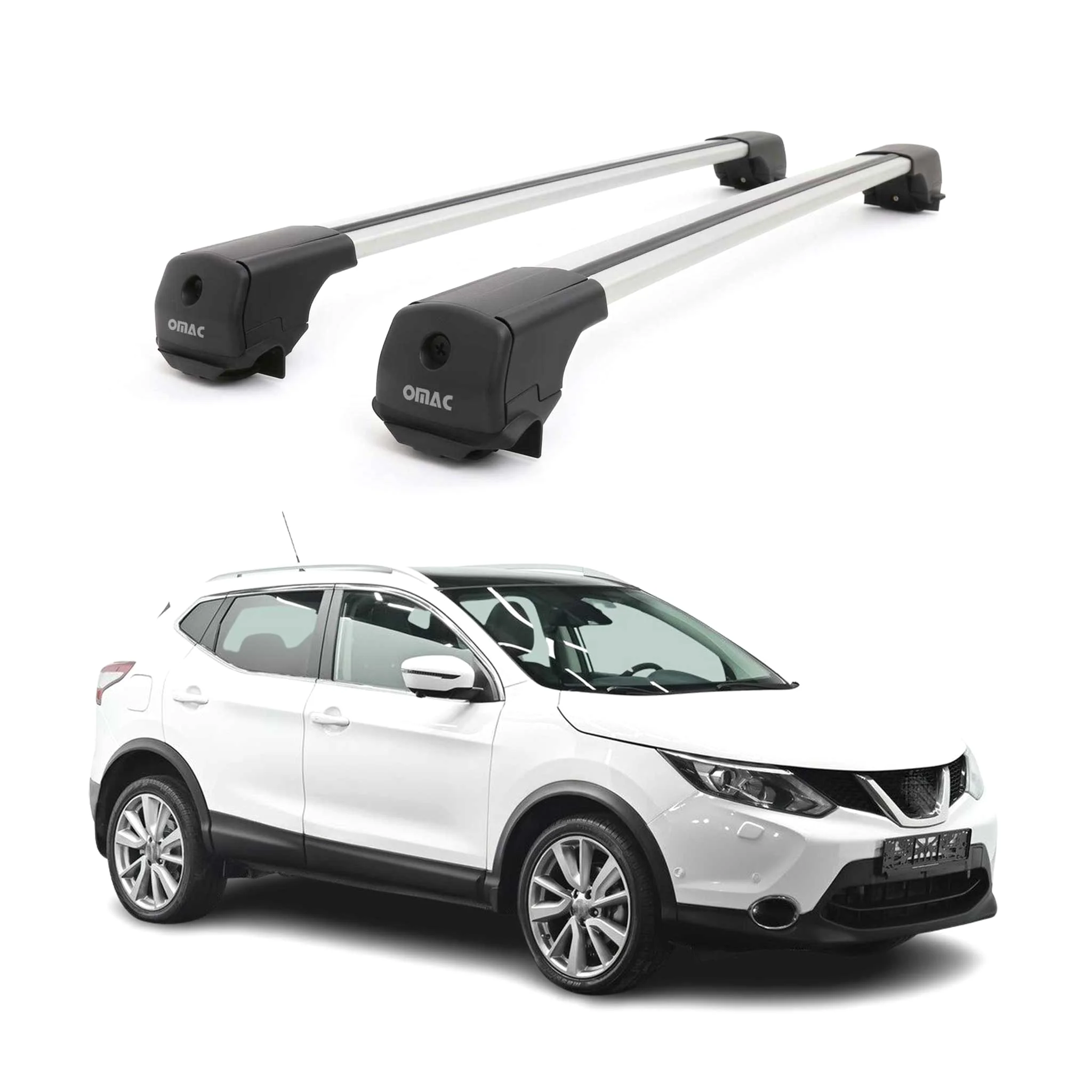 Dachträger Grundträger für Nissan Qashqai J11 2013-2021 Aluminium 75kg Grau 2tlg