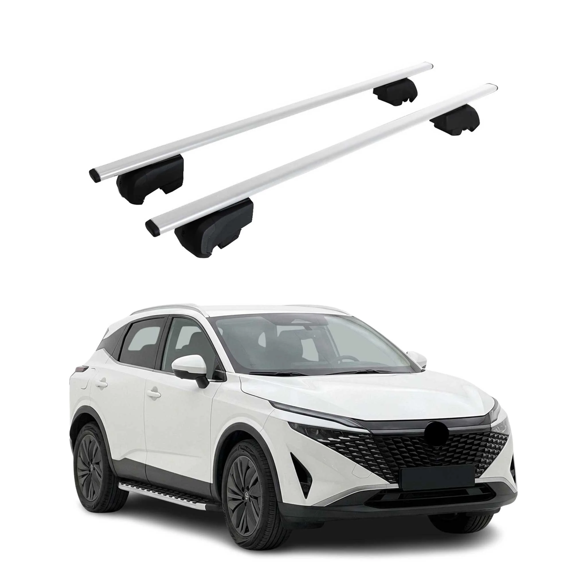 Dachträger Grundträger für Nissan Qashqai J12 2021-2026 Metall Silber 2tlg